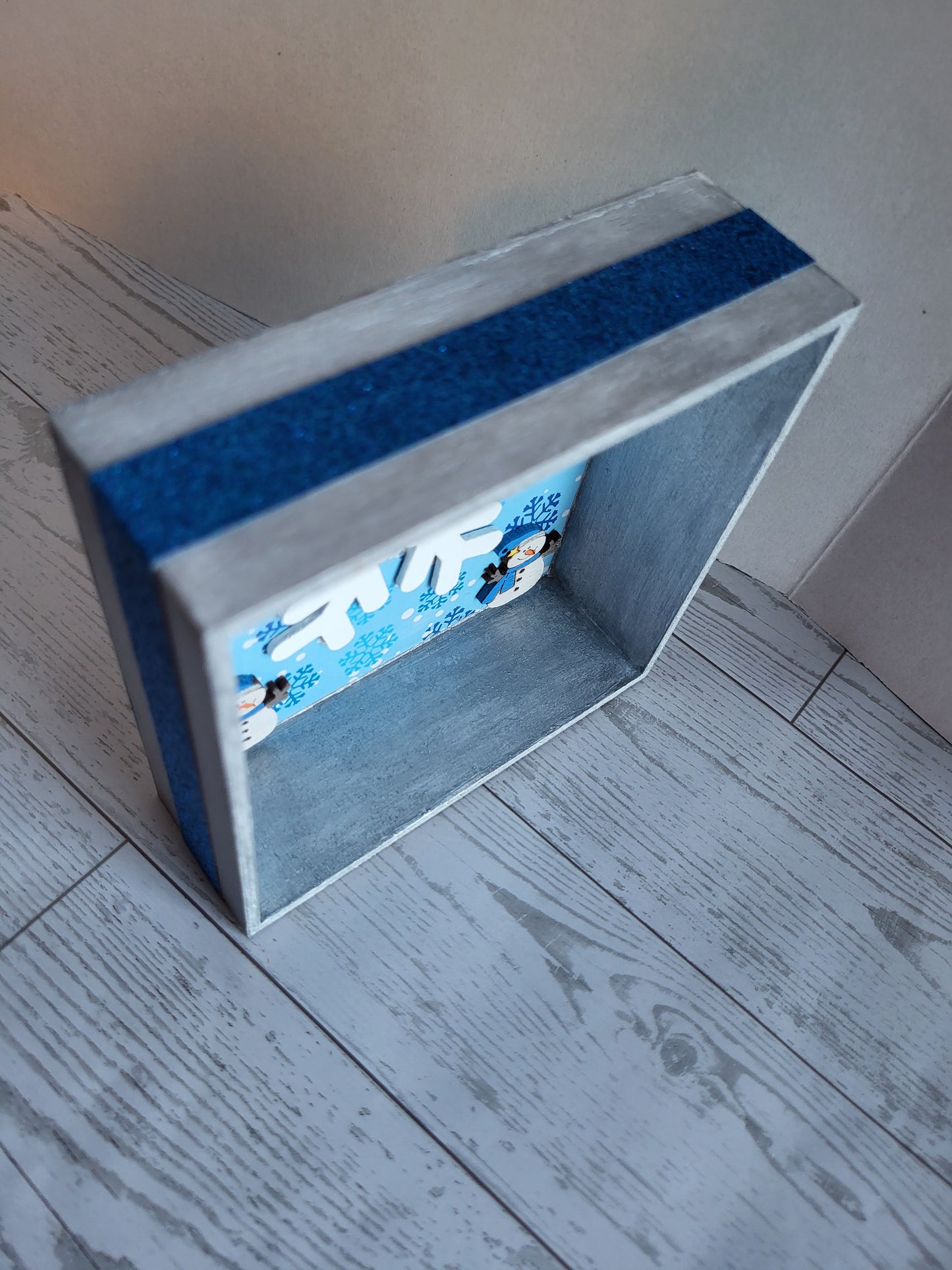 Winter Shadow Box - Hand-painted Home Decor