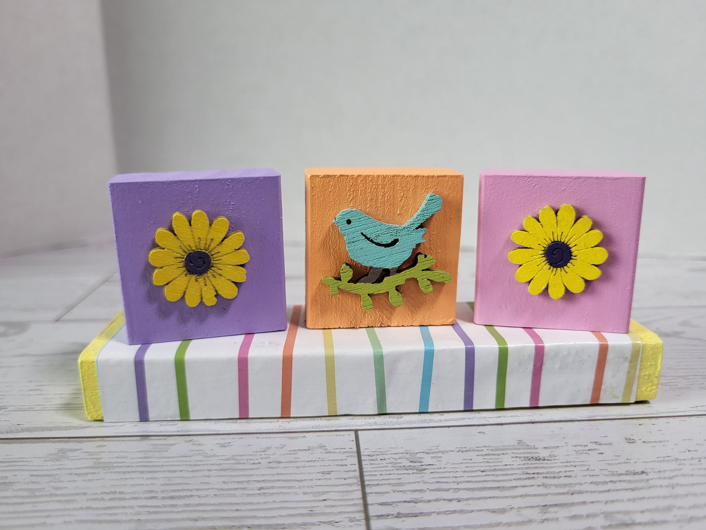 Handmade Spring Shelf Sitters - Rustic Wooden Décor Collection