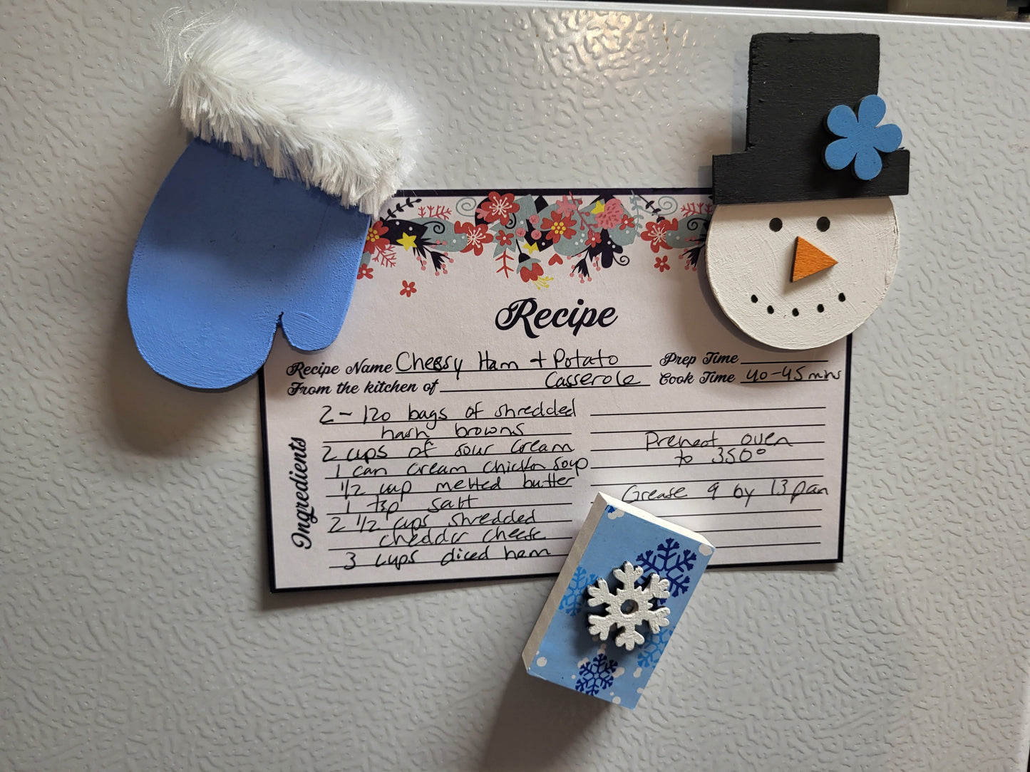 Handmade Winter Magnet Collection - Rustic Wooden Decor