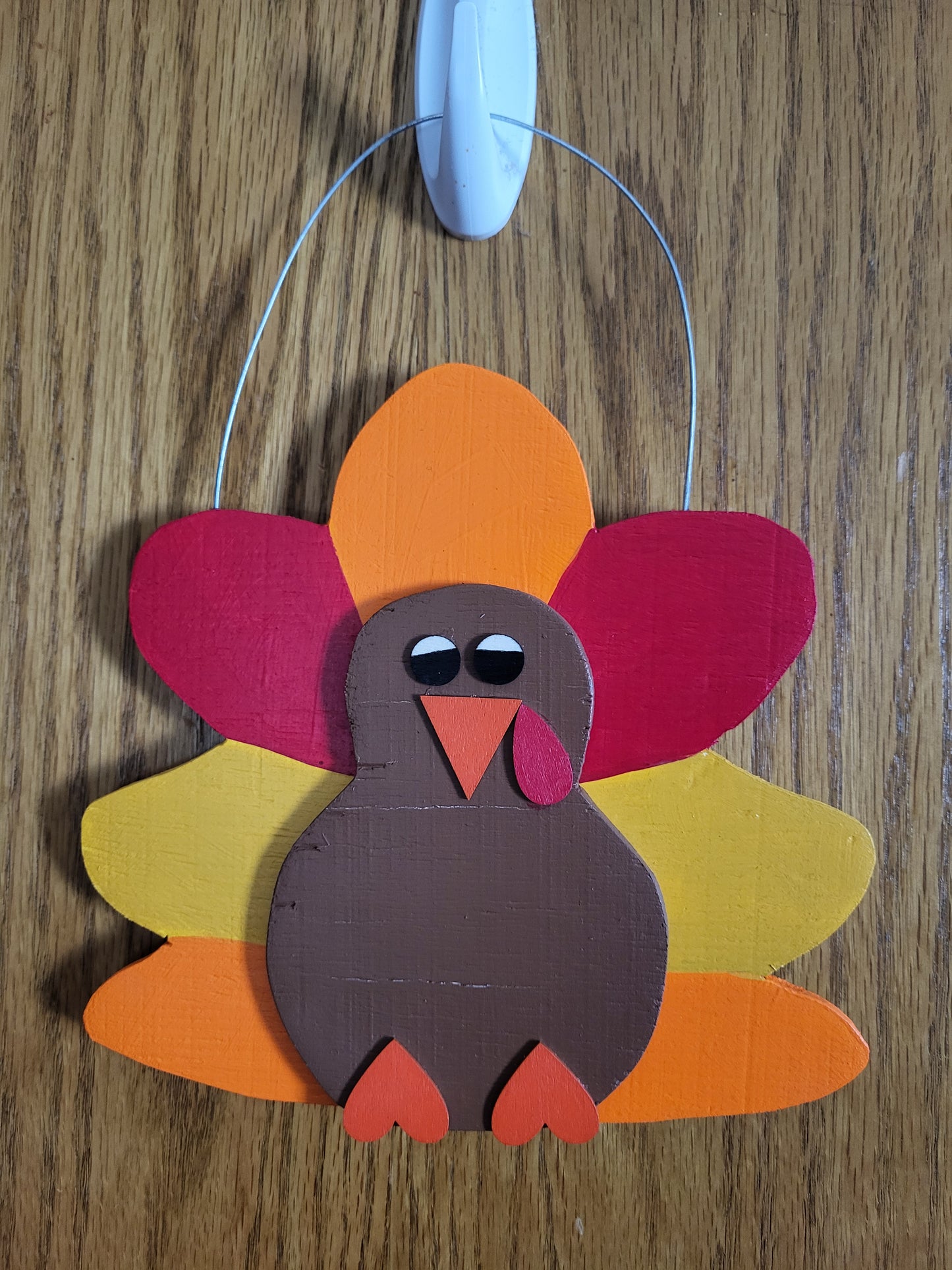 Rustic Thanksgiving turkey sign - hand-painted wooden home décor