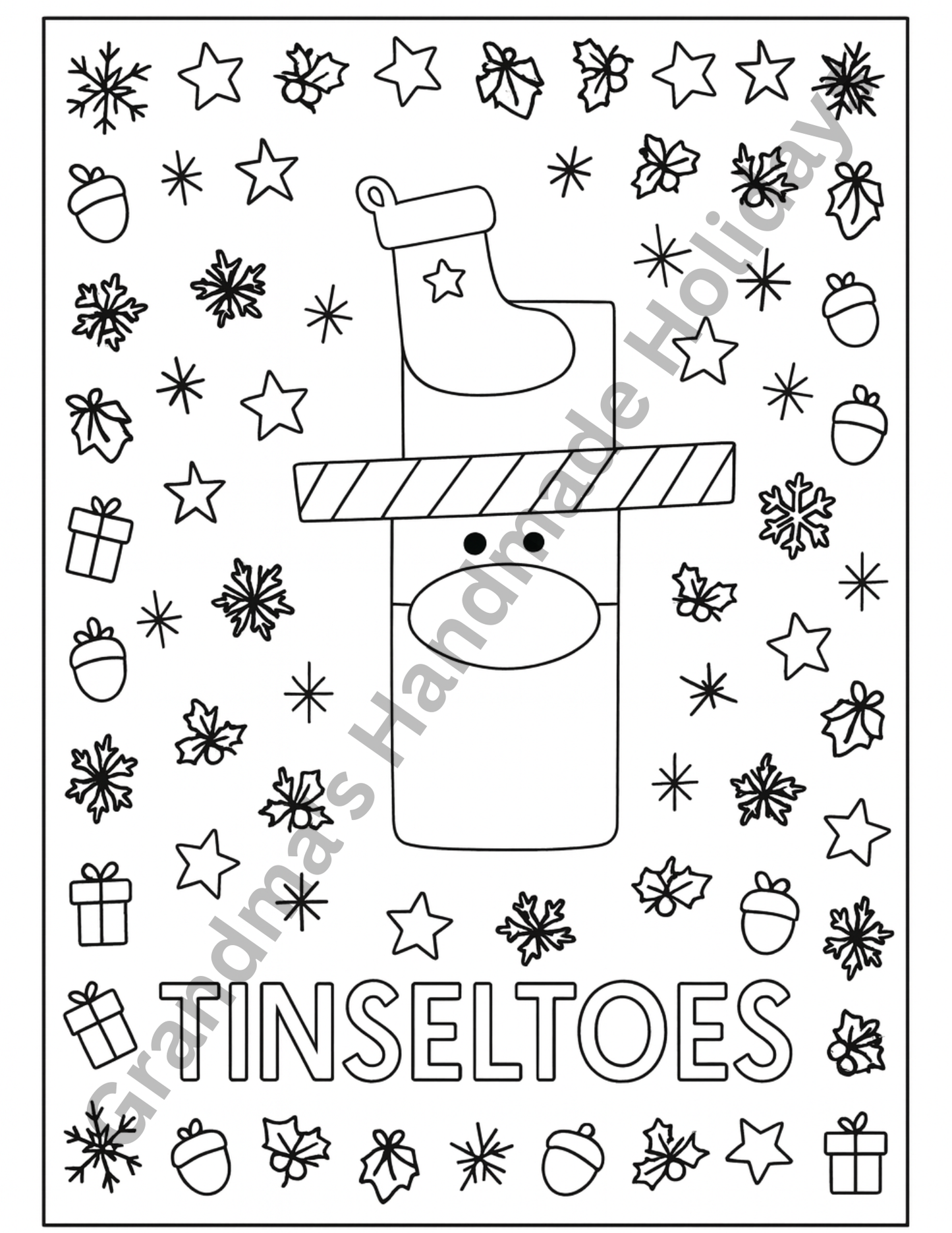 Christmas Coloring Pages - 5 page digital download