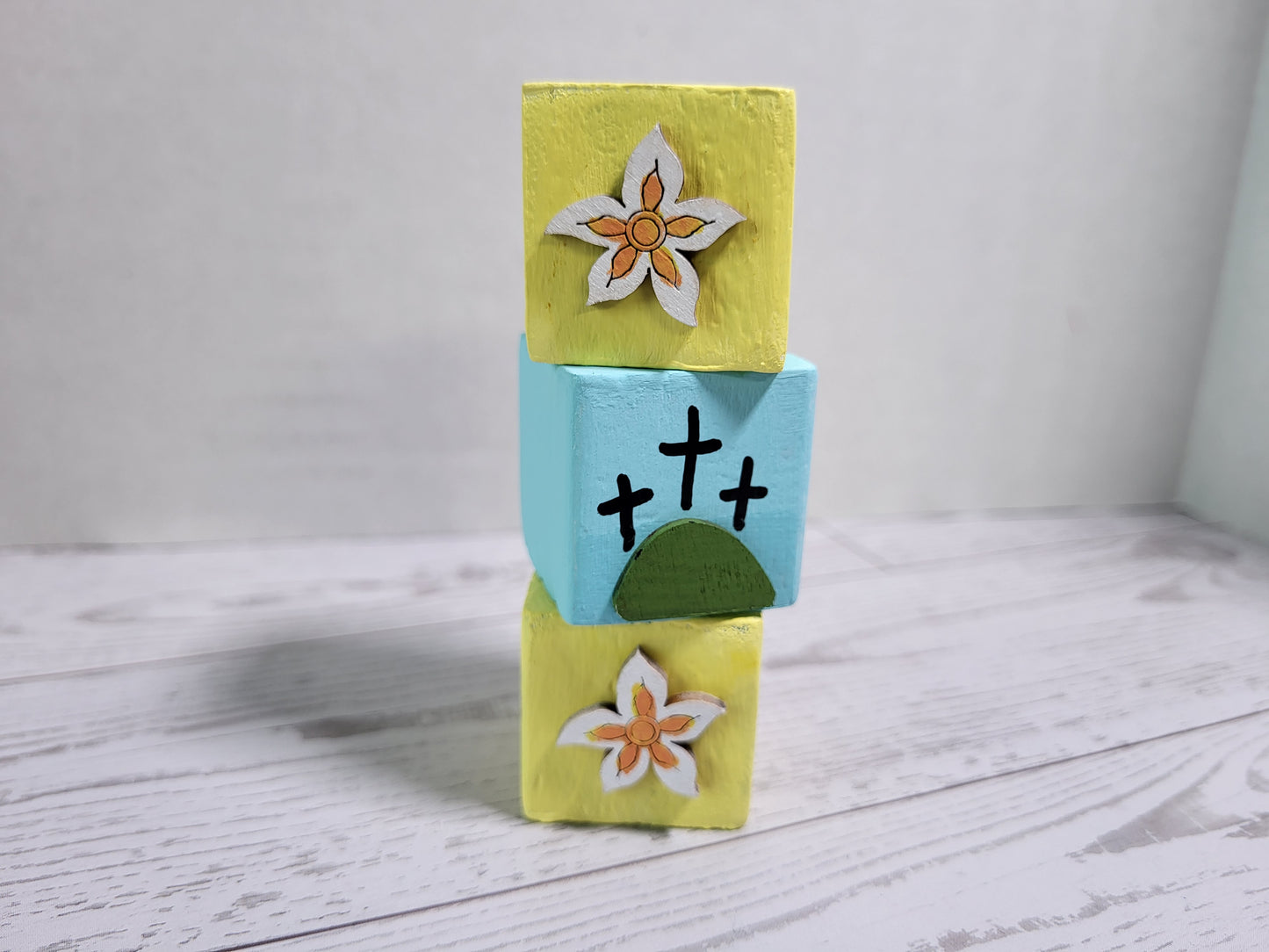 Handmade Religious Easter Shelf Sitters - Rustic Wooden Décor Collection