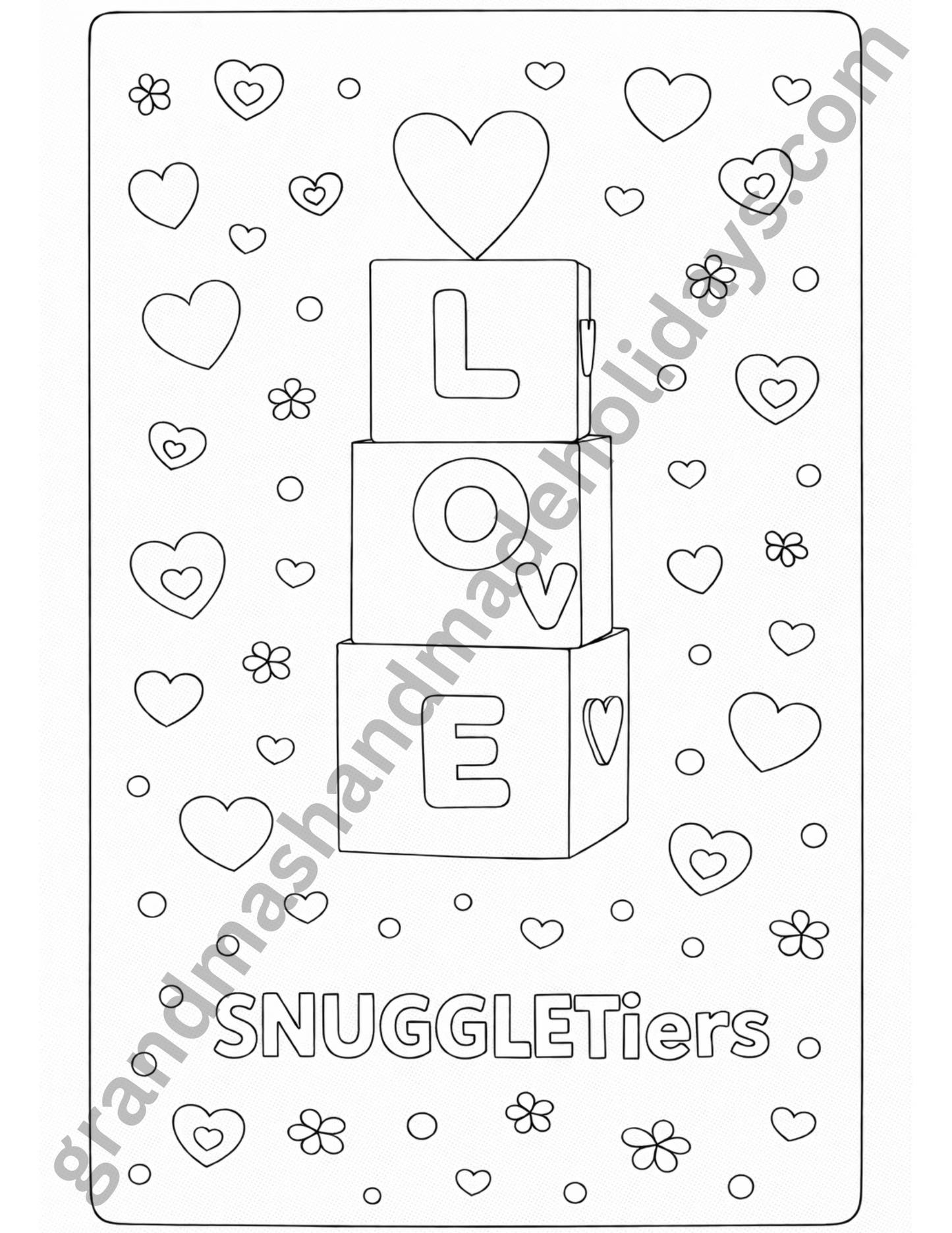 Valentine’s Coloring Pages | 5 page digital download