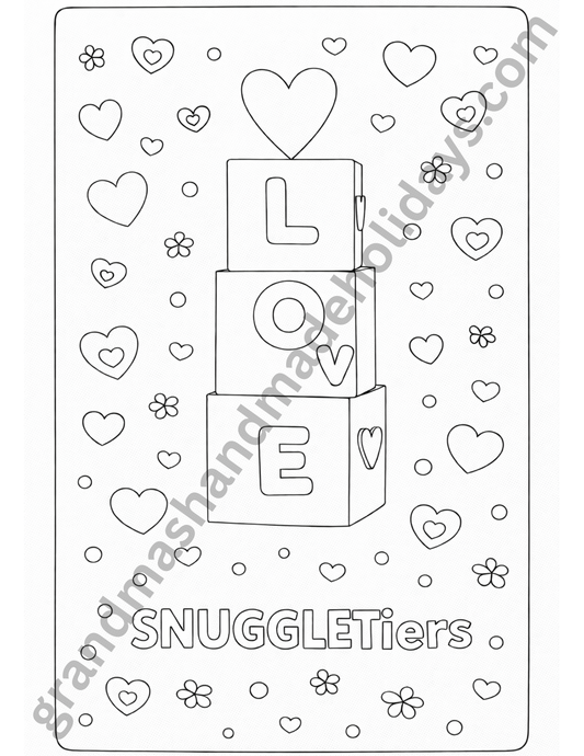 Valentine’s Coloring Pages | 5 page digital download