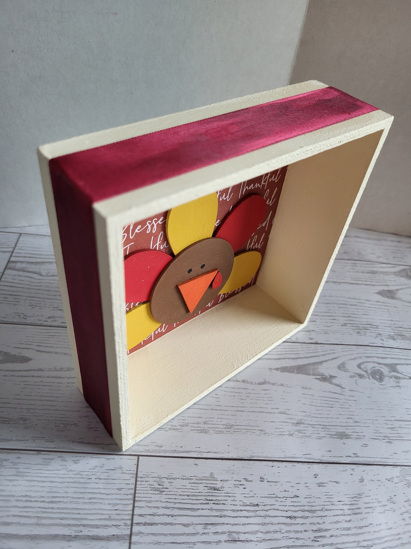 Thanksgiving Shadow Box - Rustic Hand-painted Home Décor