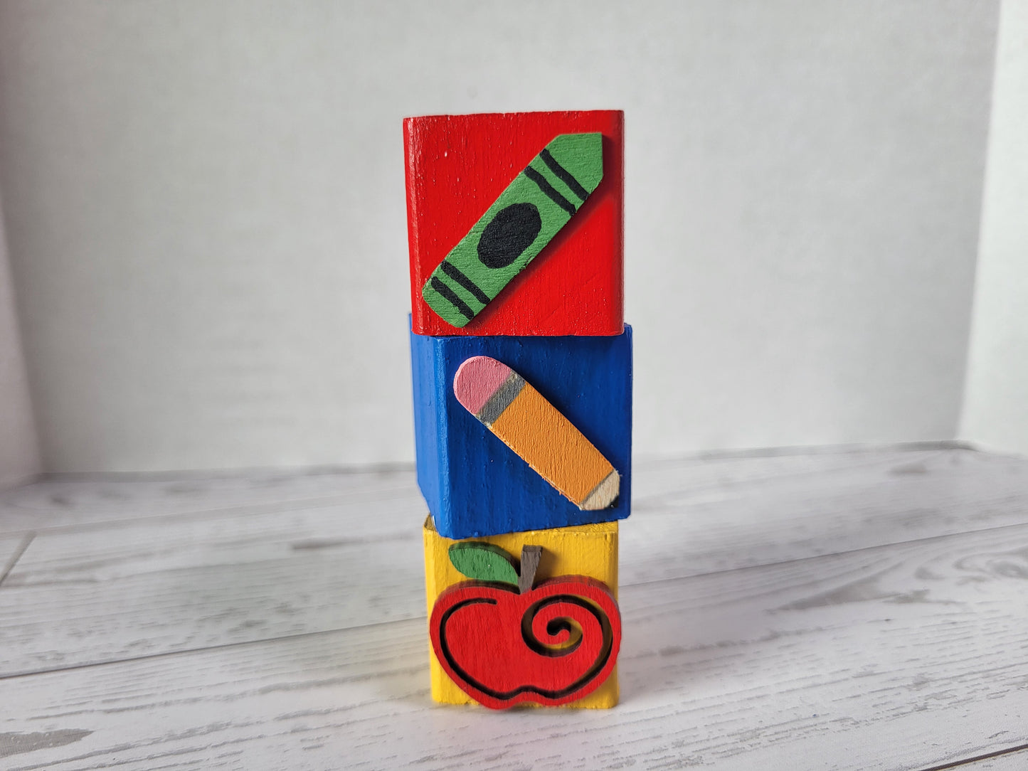 Handmade Back to School Shelf Sitters - Rustic Wooden Décor Collection