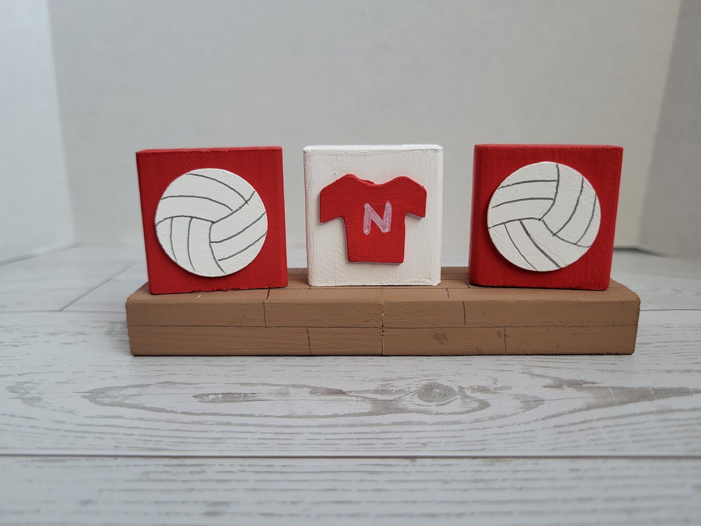 Volleyball Shelf Sitter Collection – Custom Team Colors | Handmade Sports Décor