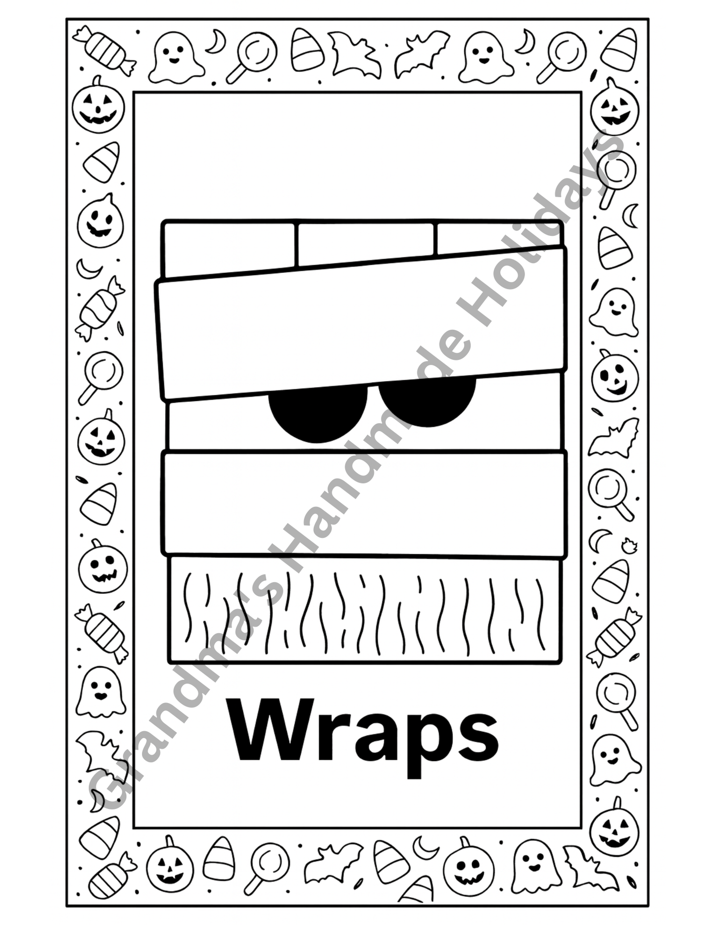 Halloween Coloring Pages - 5 page digital download