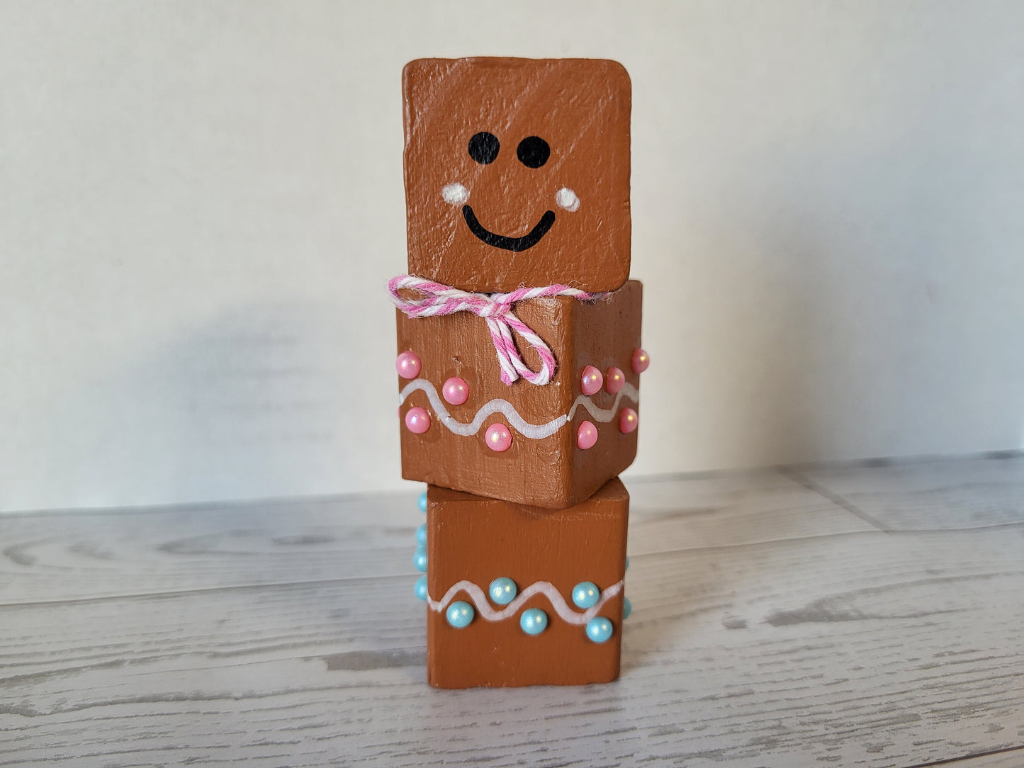 Handmade Gingerbread Shelf Sitter  - Rustic Wooden Décor Collection
