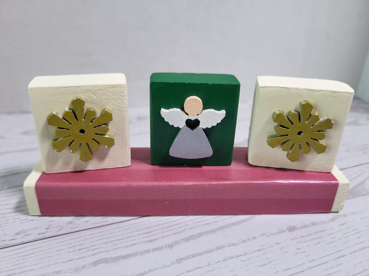 Handmade Religious Christmas Shelf Sitters  - Rustic Wooden Décor Collection