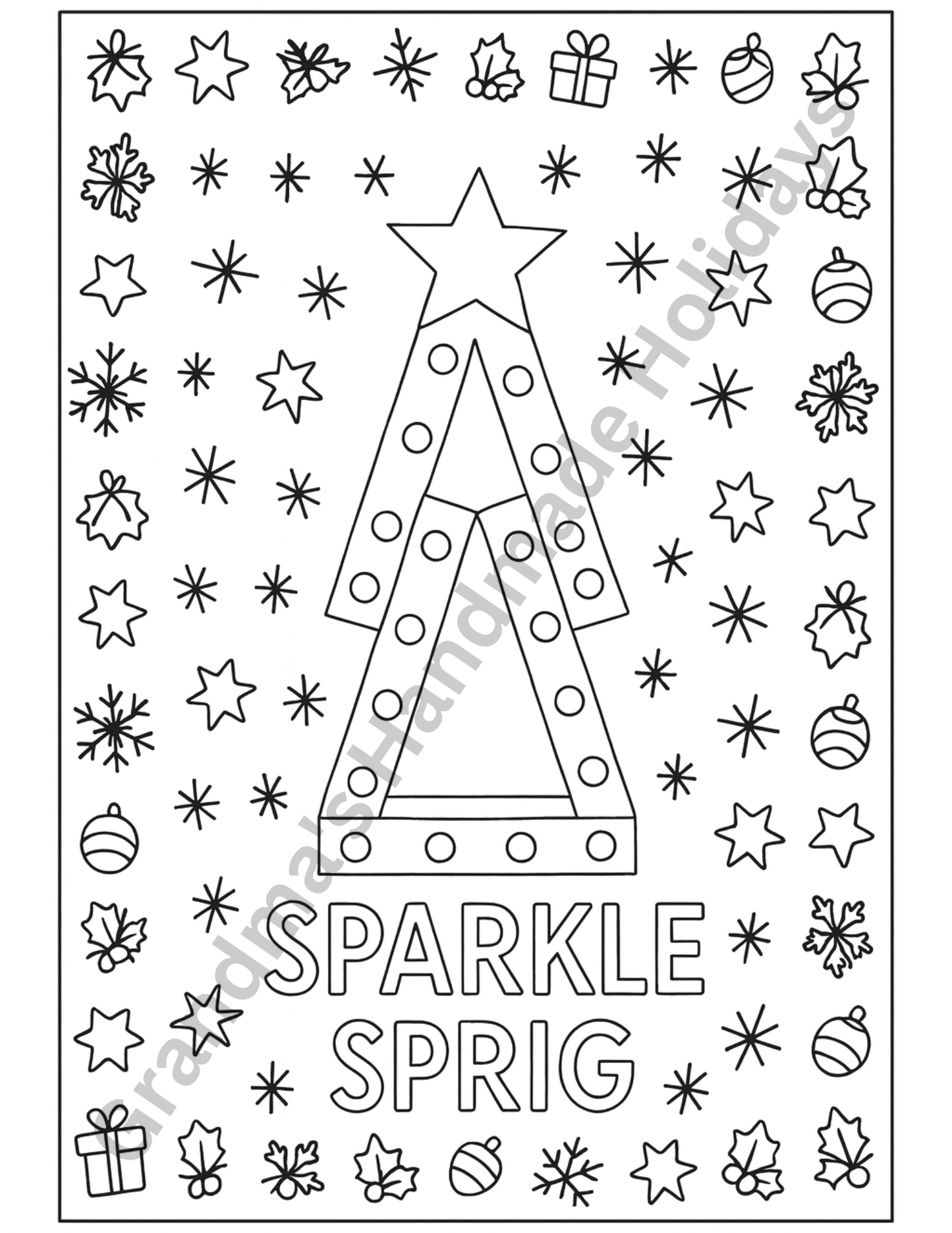 5 pages collection of Christmas coloring pages