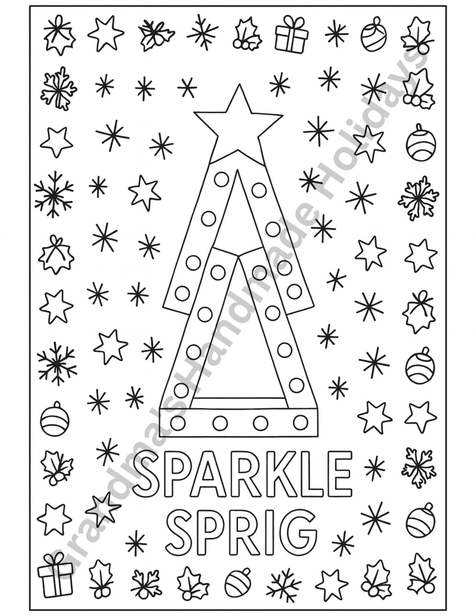 5 pages collection of Christmas coloring pages