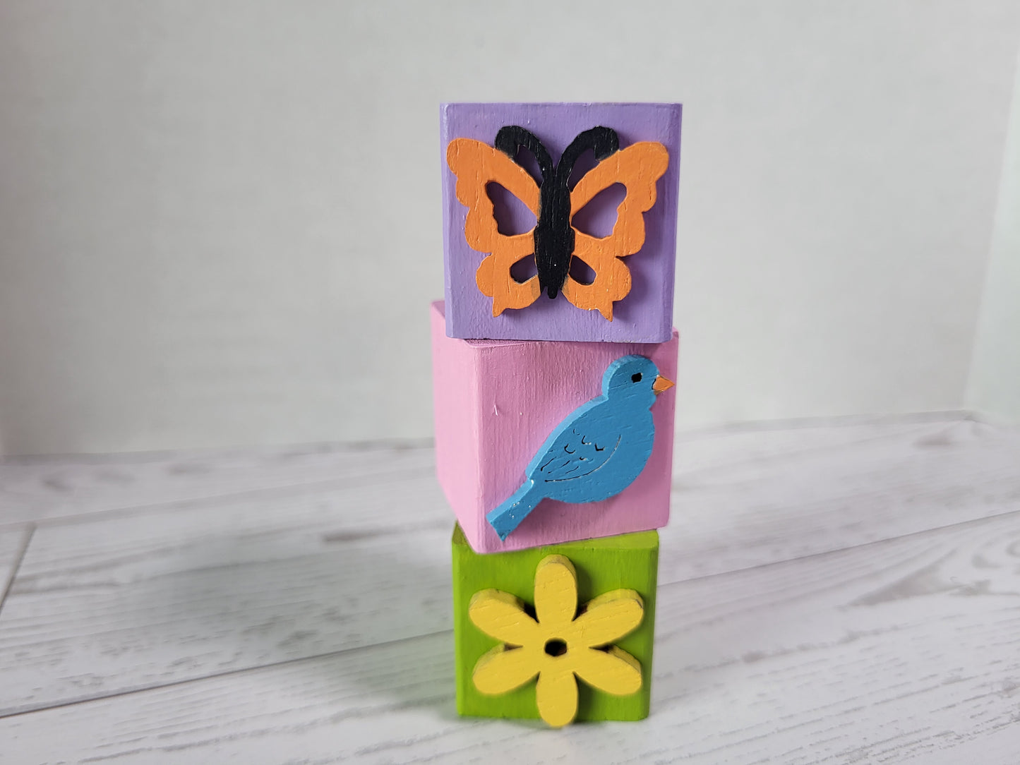 Handmade Spring Shelf Sitters  - Rustic Wooden Décor Collection