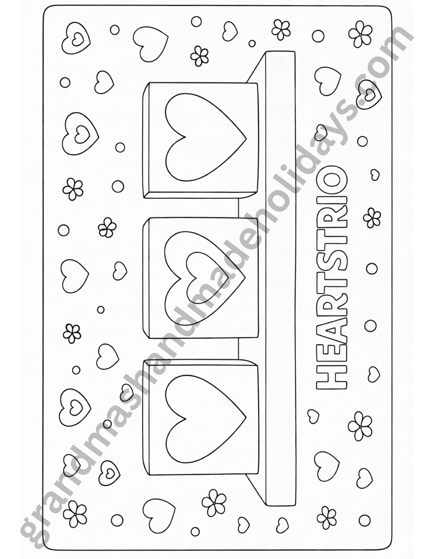 Valentine’s Coloring Pages | 5 page digital download