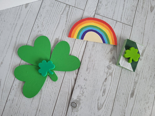 Handmade St. Patrick’s Day Magnet Set - Rustic Wood Decor