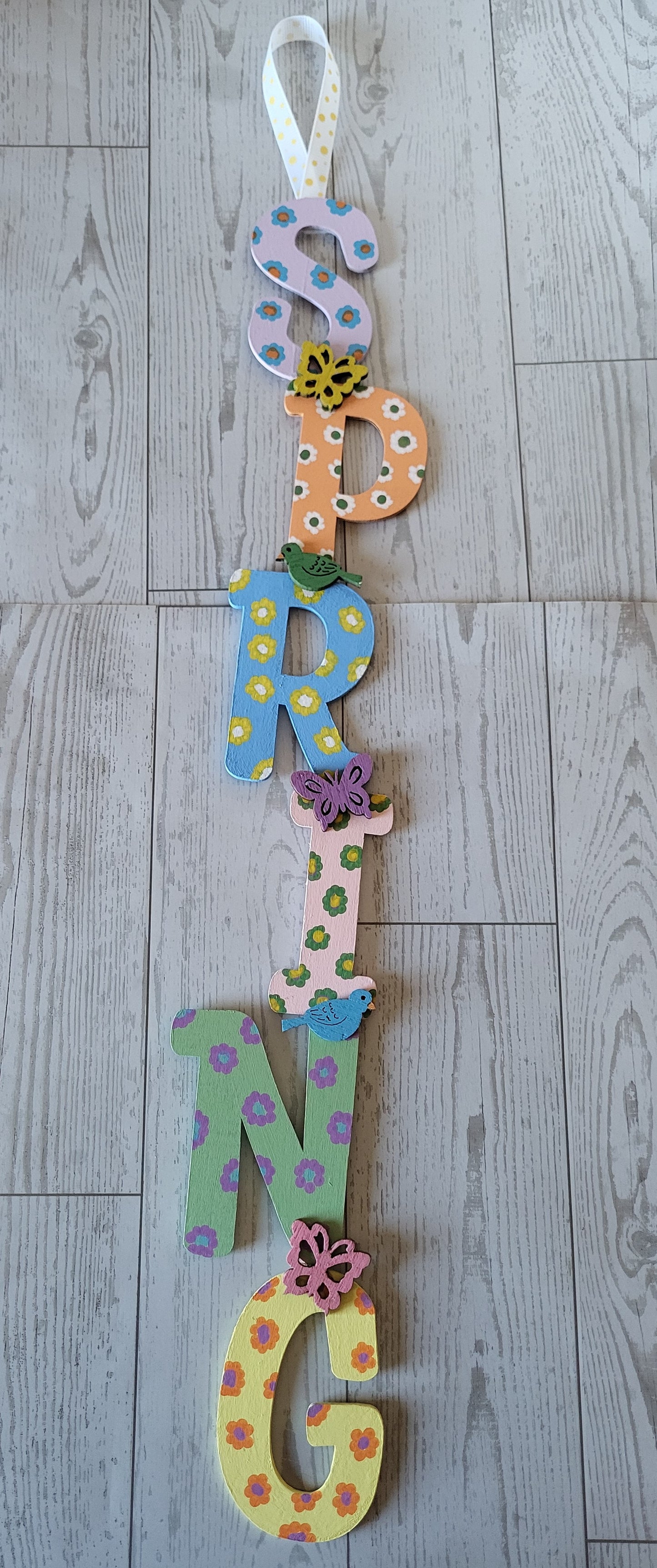 Handmade Spring Letters Sign - Door and Wall Décor