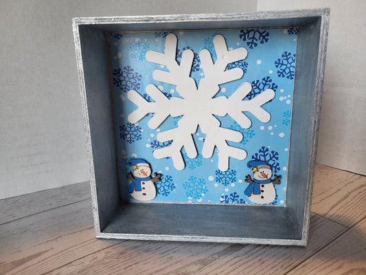 Winter Shadow Box - Hand-painted Home Decor