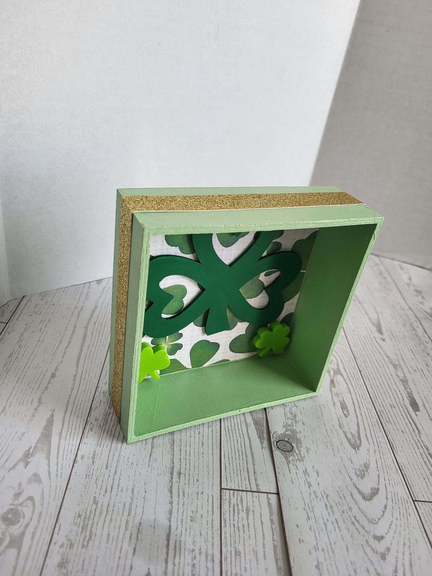 Handmade St. Patrick’s Day Shadow Box - Rustic Hand-painted Home Decor