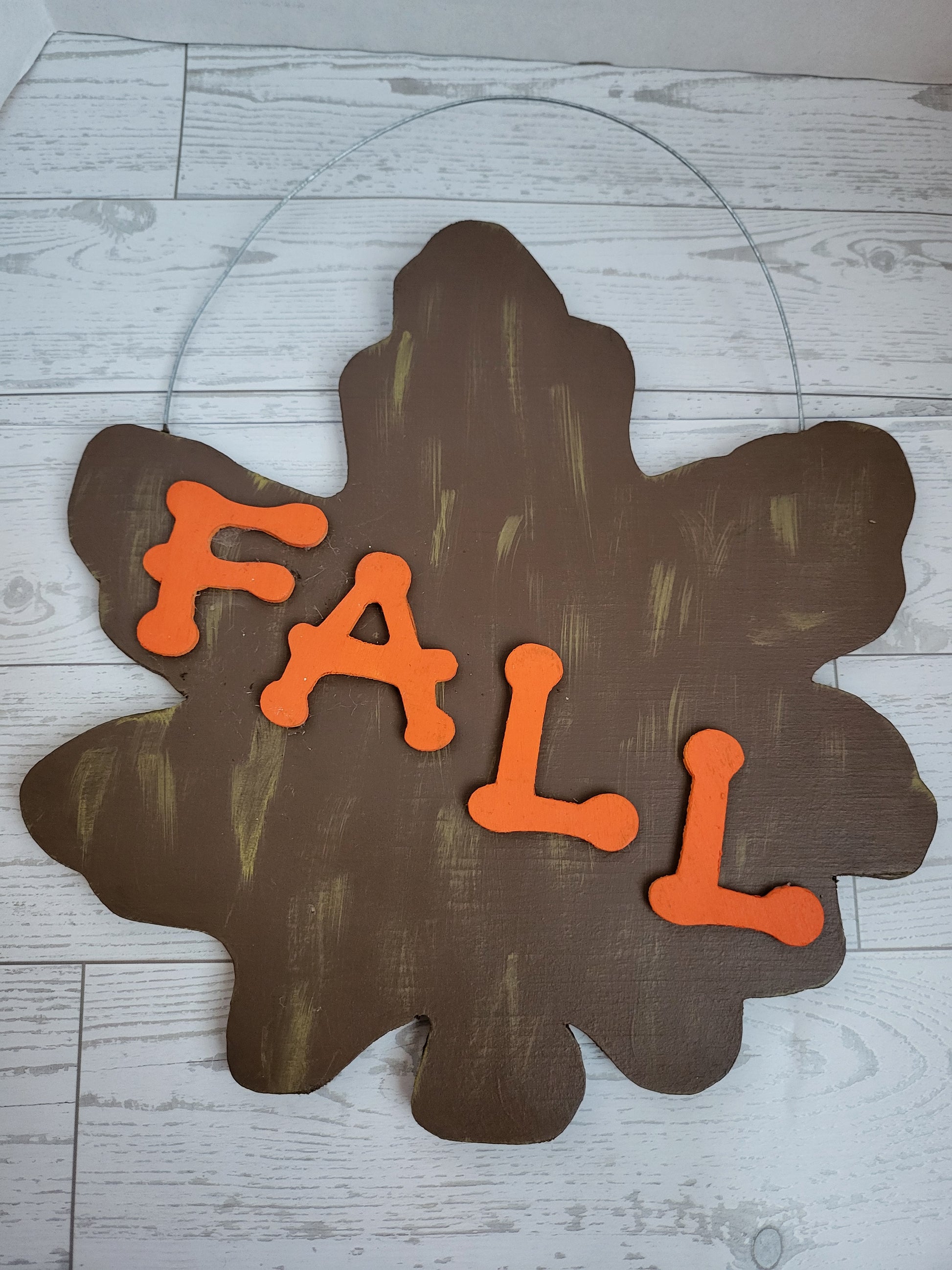 Handmade wooden Fall leaf sign - hand-painted home décor