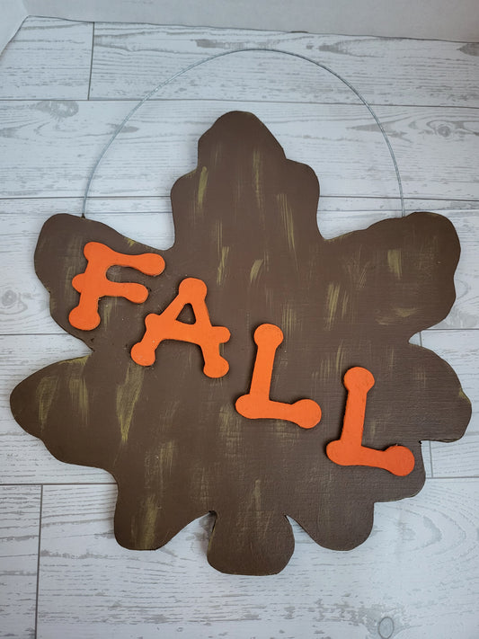 Handmade wooden Fall leaf sign - hand-painted home décor