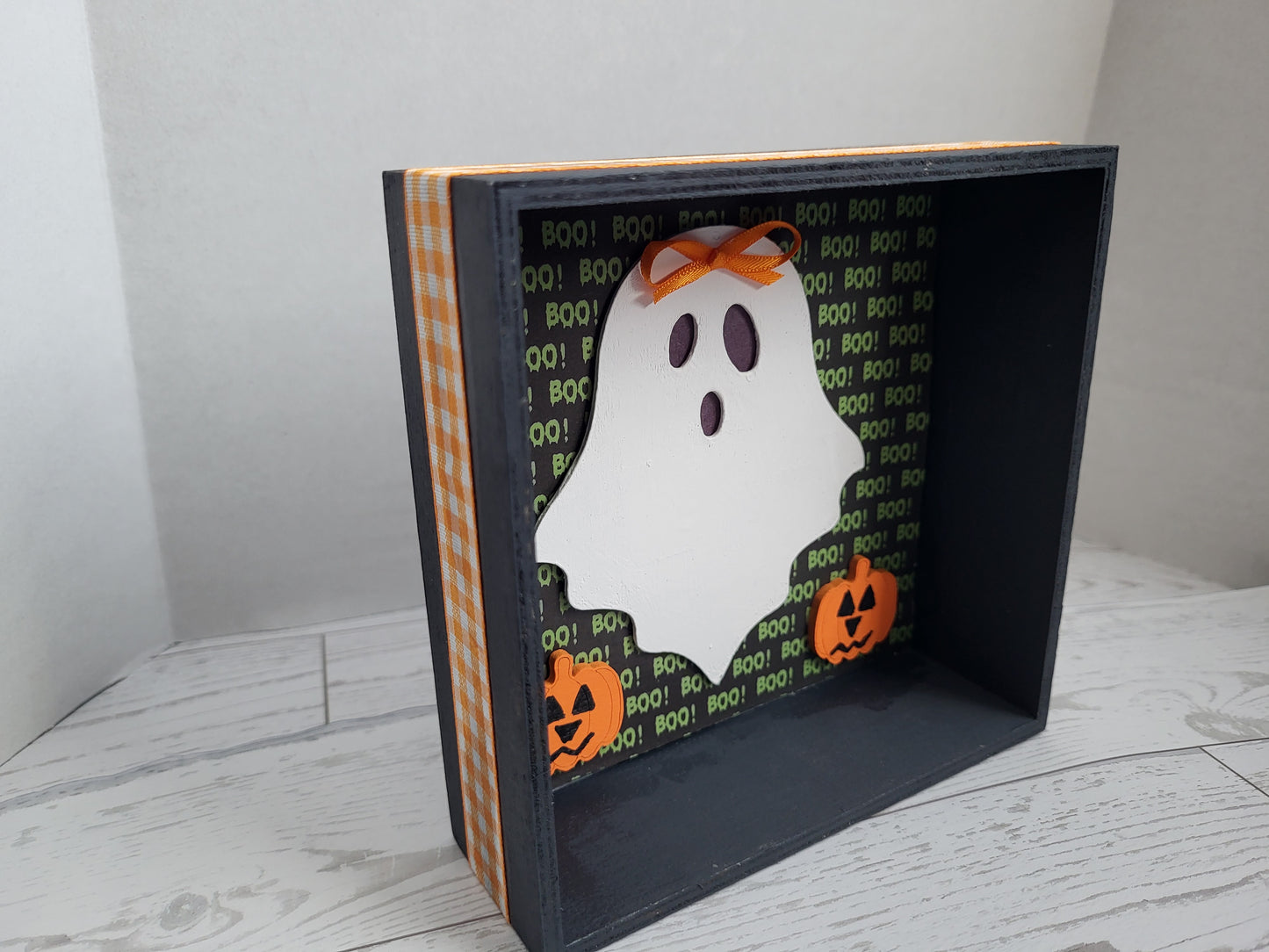 Halloween Shadow Box - Rustic hand-painted home decor