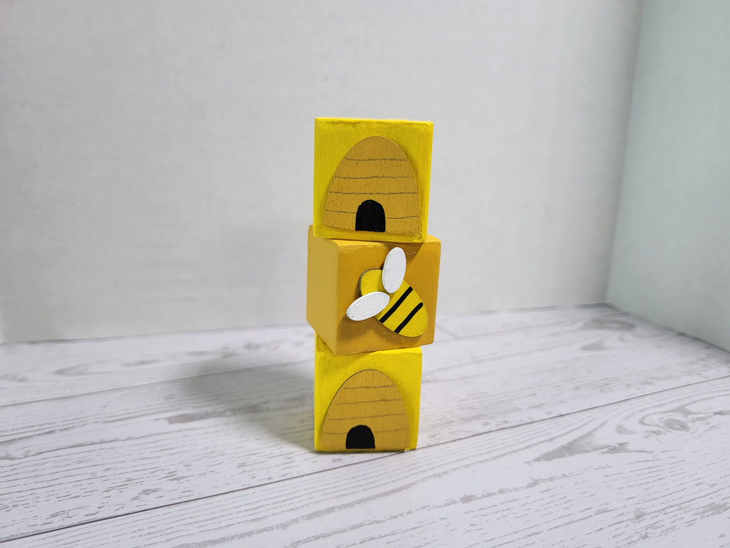 Handmade Summer Bee Shelf Sitters - Rustic Wooden Décor Collection