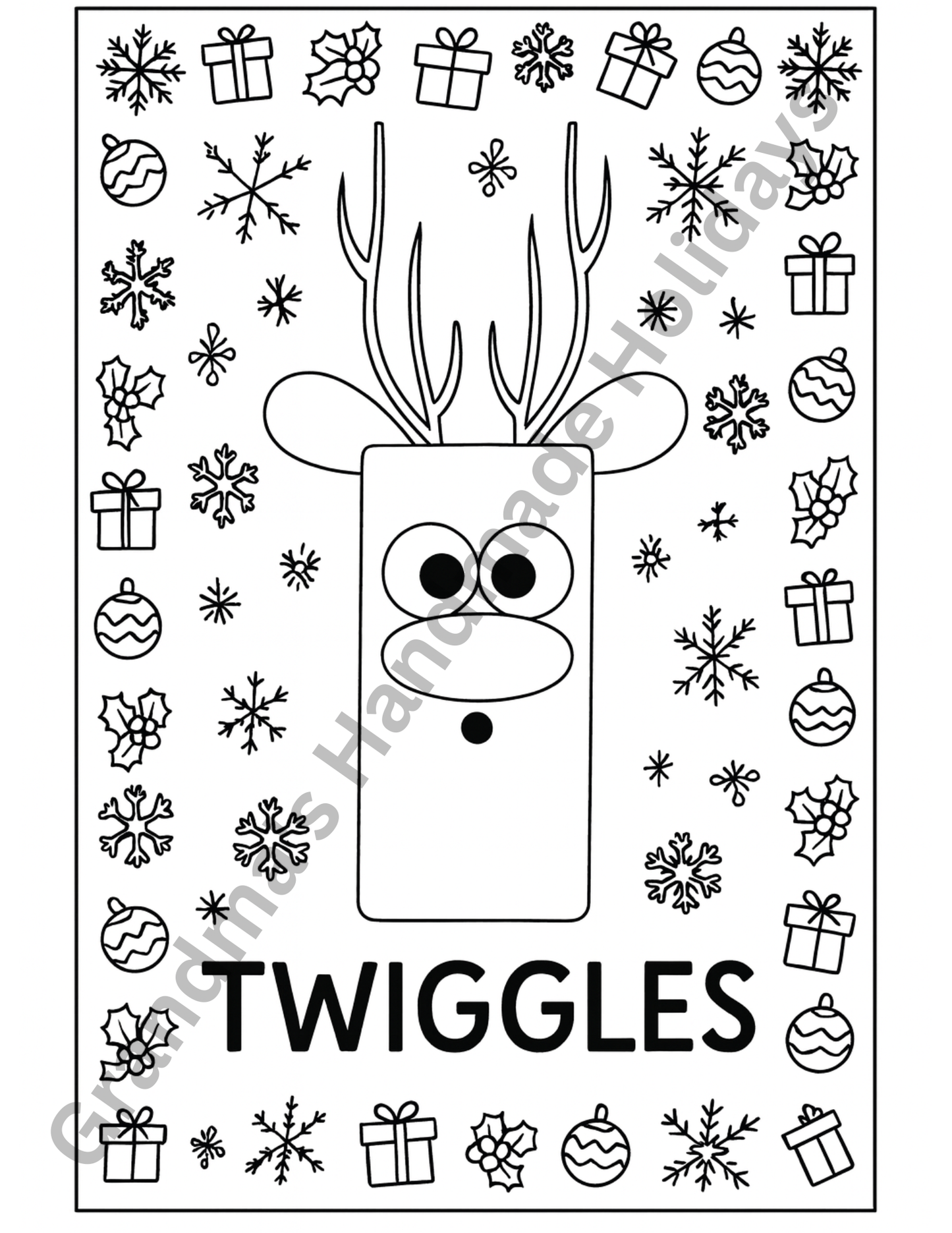 Christmas Coloring Pages - 5 page digital download