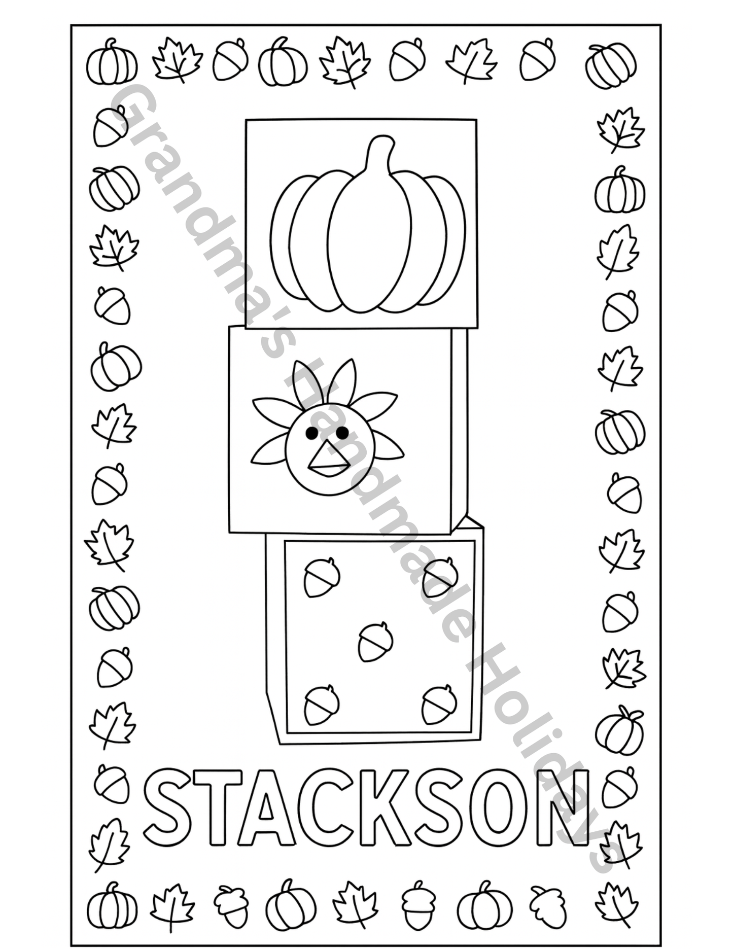 Thanksgiving Coloring Pages  |  5 page digital download