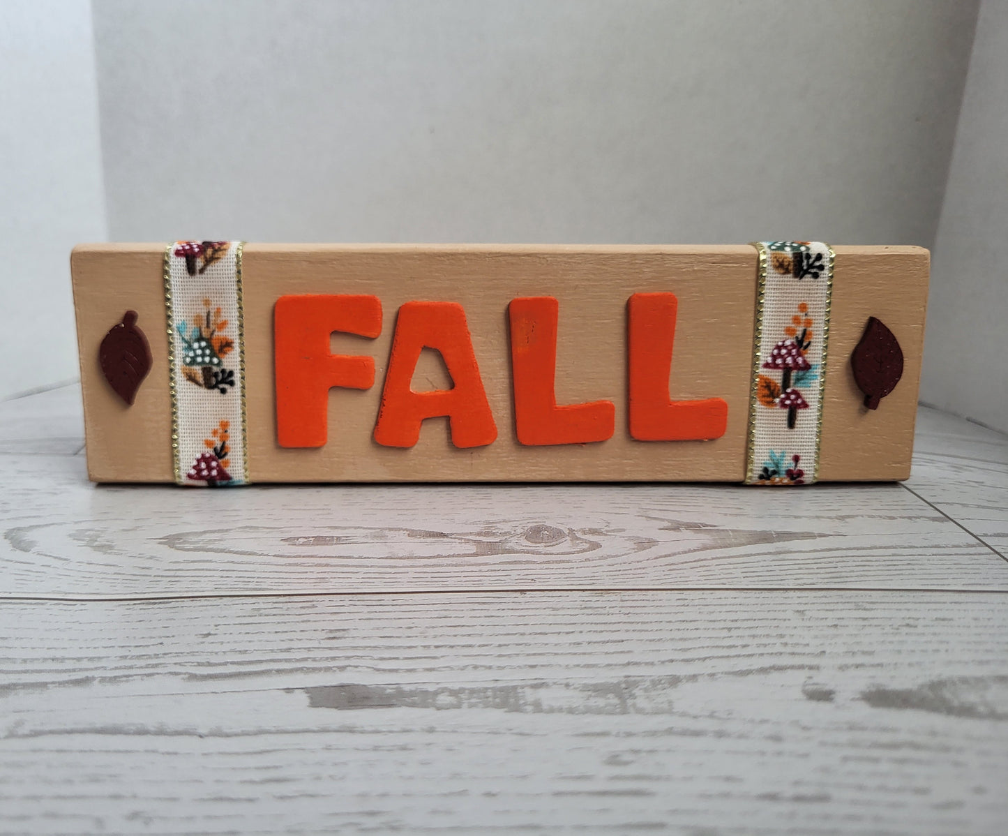 Rustic Fall Word Sign - Hand-painted Standing Wooden Décor