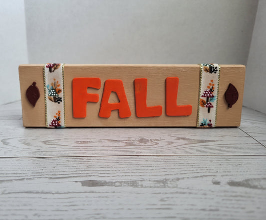 Rustic Fall Word Sign - Hand-painted Standing Wooden Décor