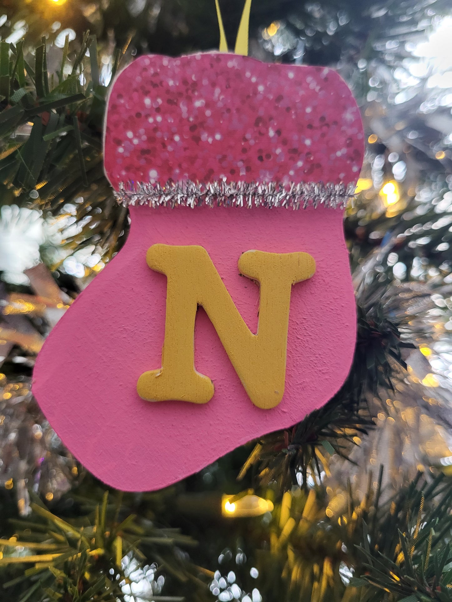 Personalized Stocking Ornament  - colors and initial