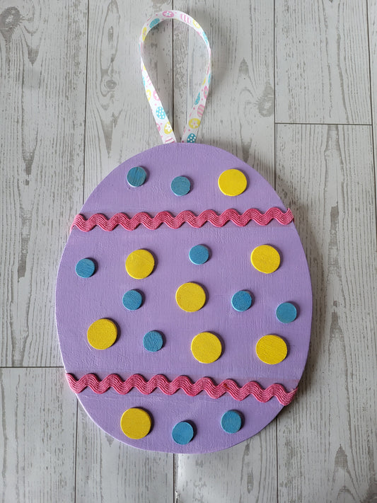 Handmade Easter Shape Sign - Hand-painted Wooden Home Décor