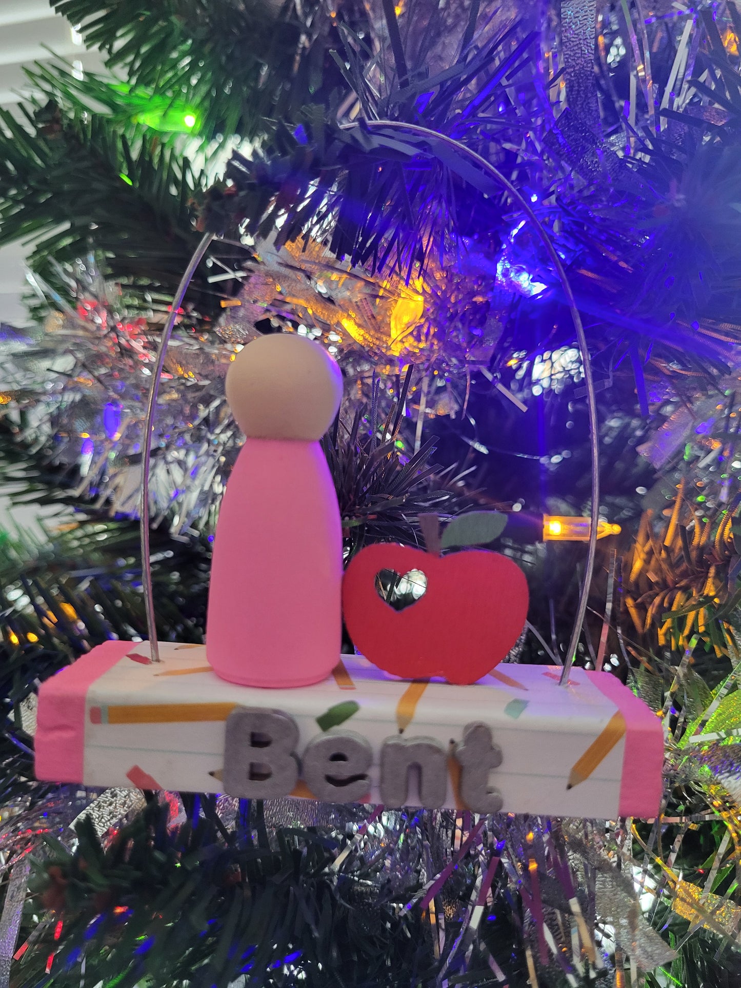 Personalized Teacher Ornament - Custom Name and Colors