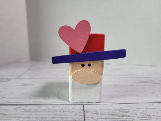 Sweetums, the Valentine’s Mini Gnome - Handmade Wooden Shelf Sitter