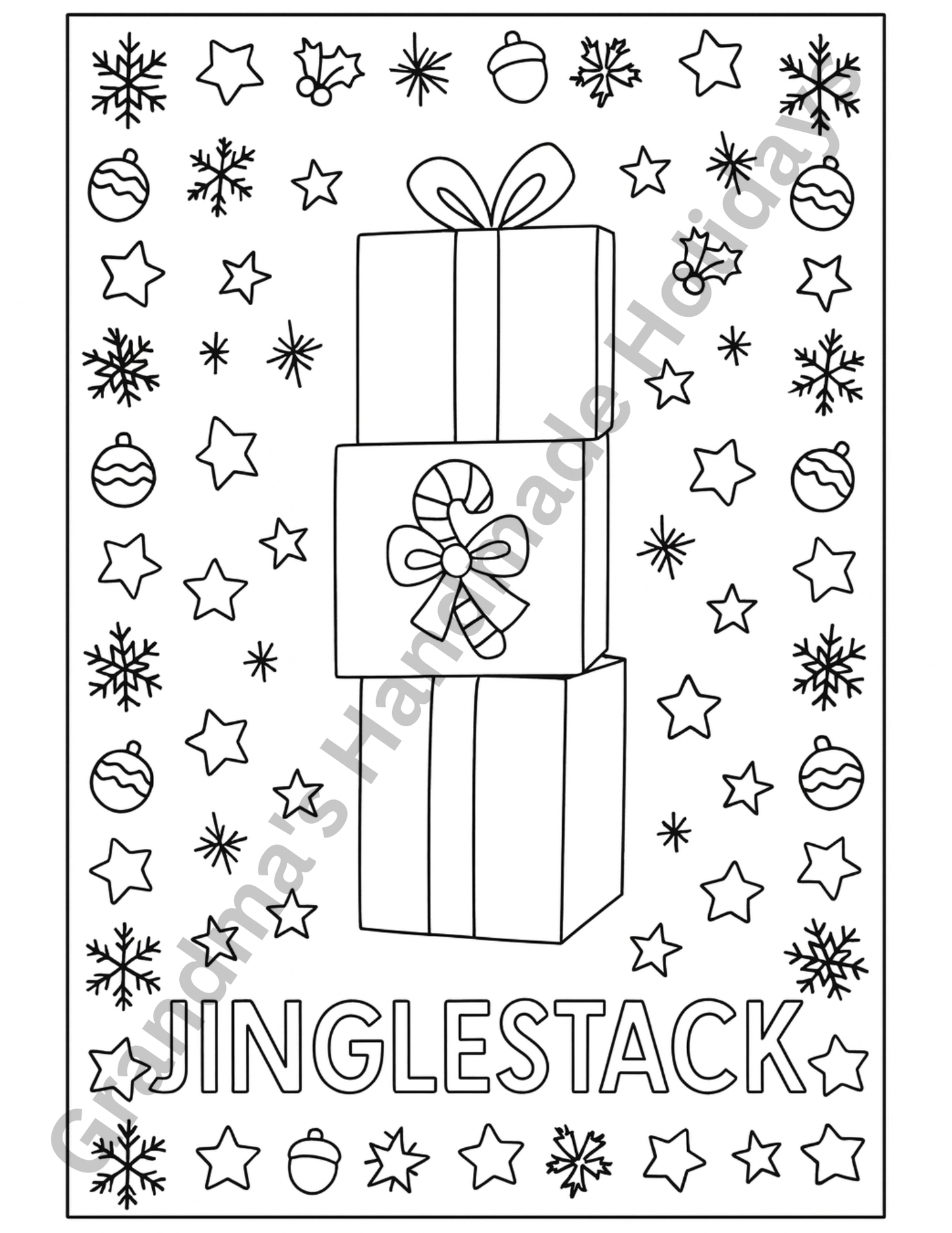 Christmas Coloring Pages - 5 page digital download