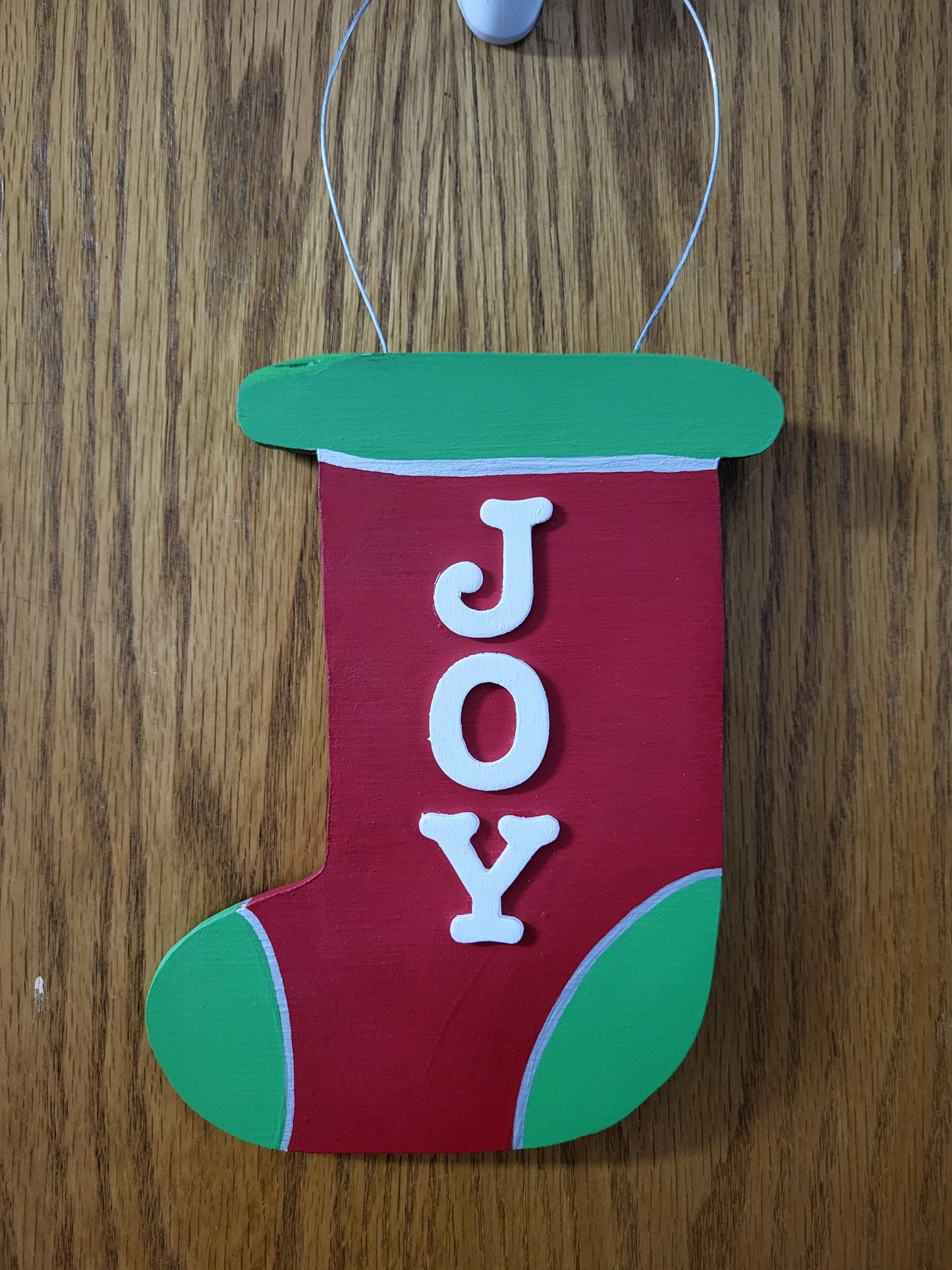 Rustic Christmas Stocking Sign - hand-painted wooden home decor