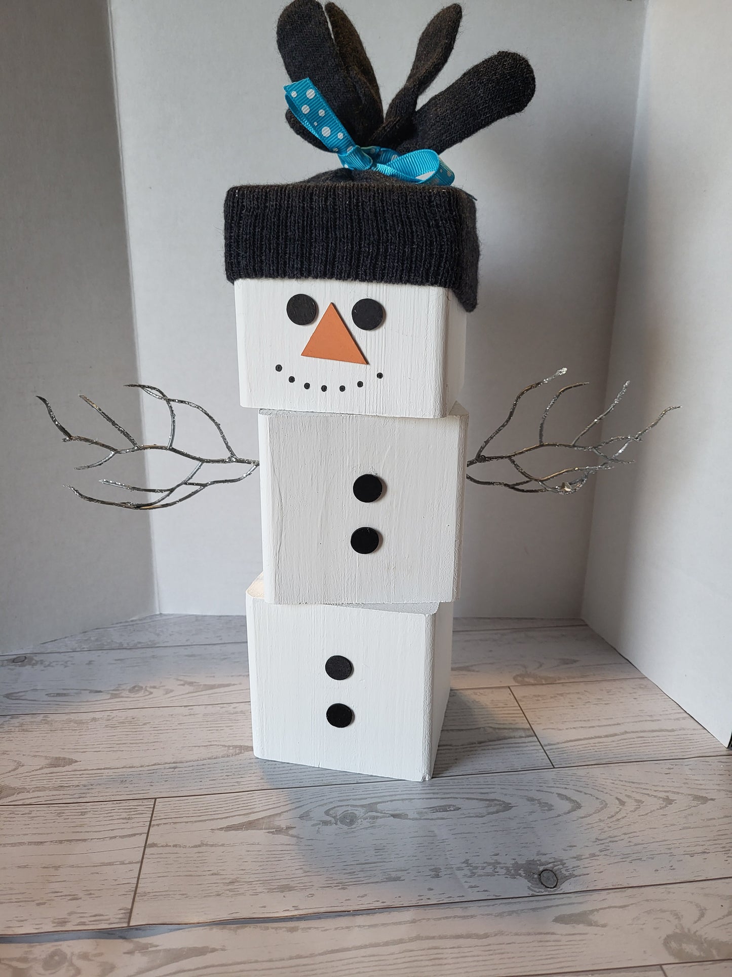 Winter Seasonal Stacker  - Handmade Wooden Snowman Decor