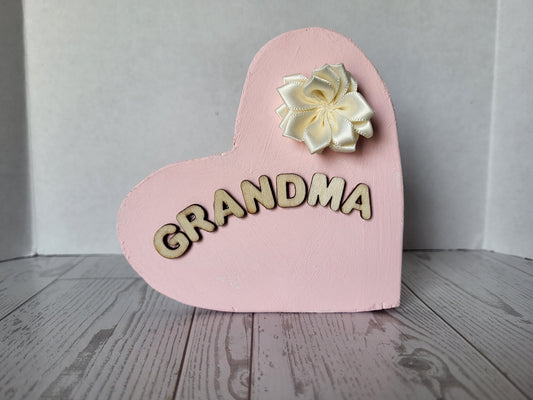 Grandma Heart Shelf Sitter | Made for Grandma