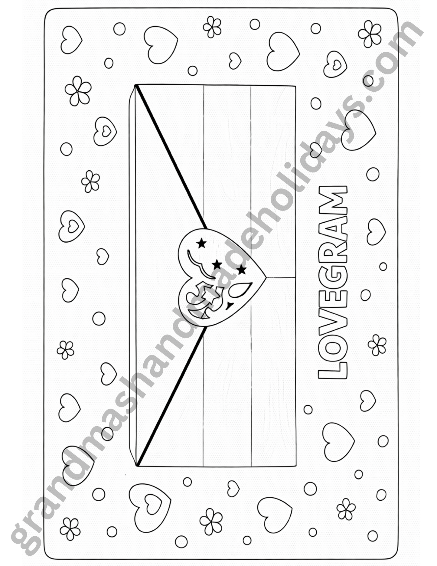 Valentine’s Coloring Pages | 5 page digital download