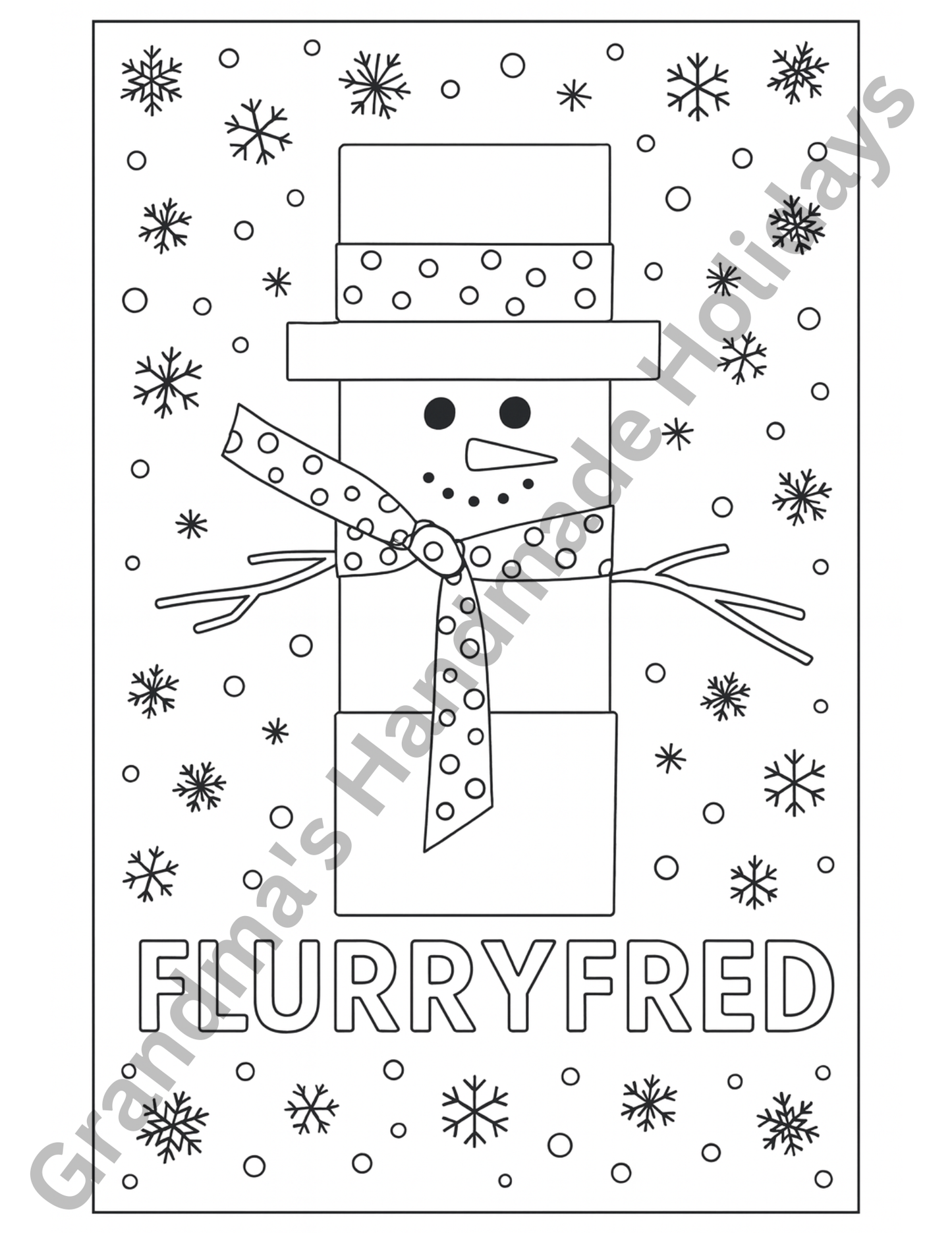 Winter Coloring Pages - 5 page digital download