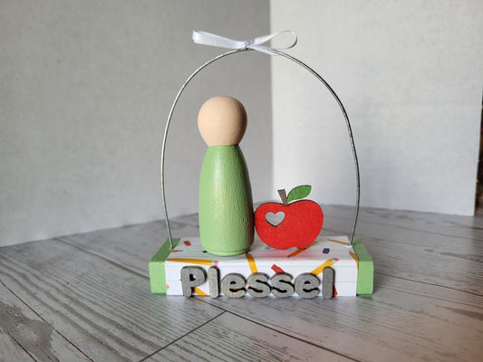 Personalized Teacher Ornament | Custom Name and Colors