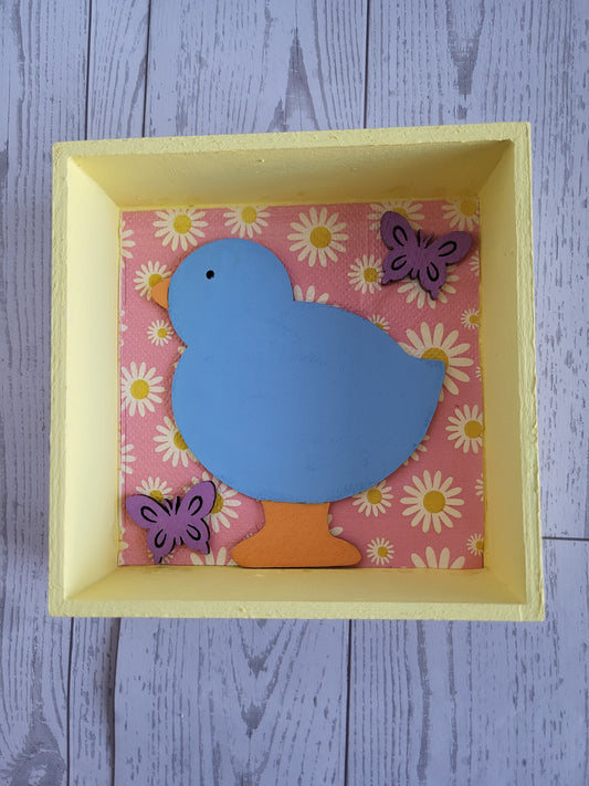 Handmade Spring Shadow Box - Hand-painted Home Décor