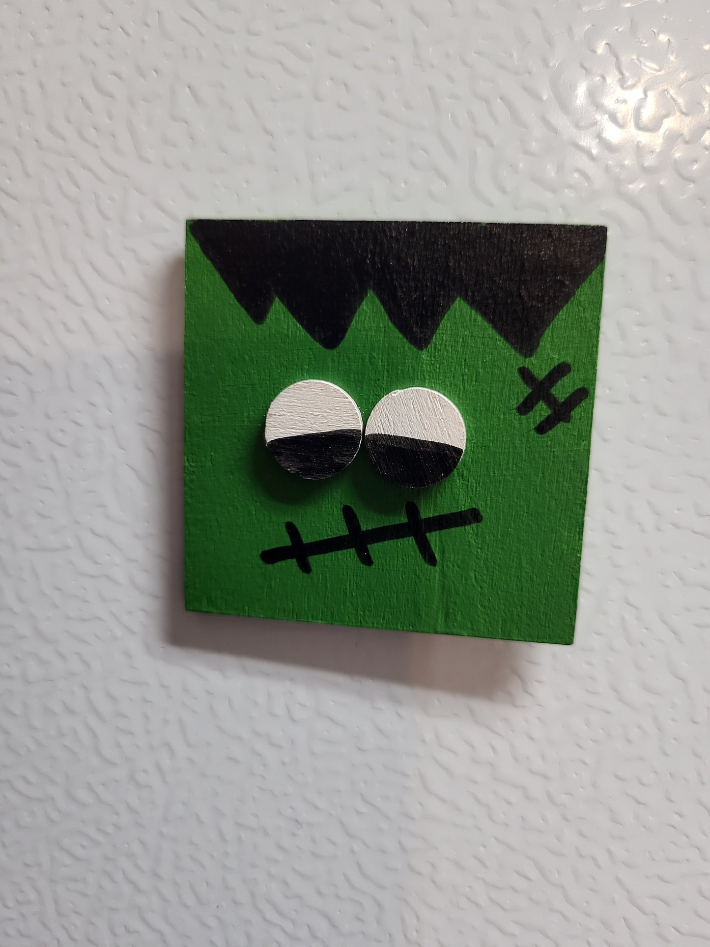 Handmade Halloween Magnet Collection - Rustic Wooden Décor