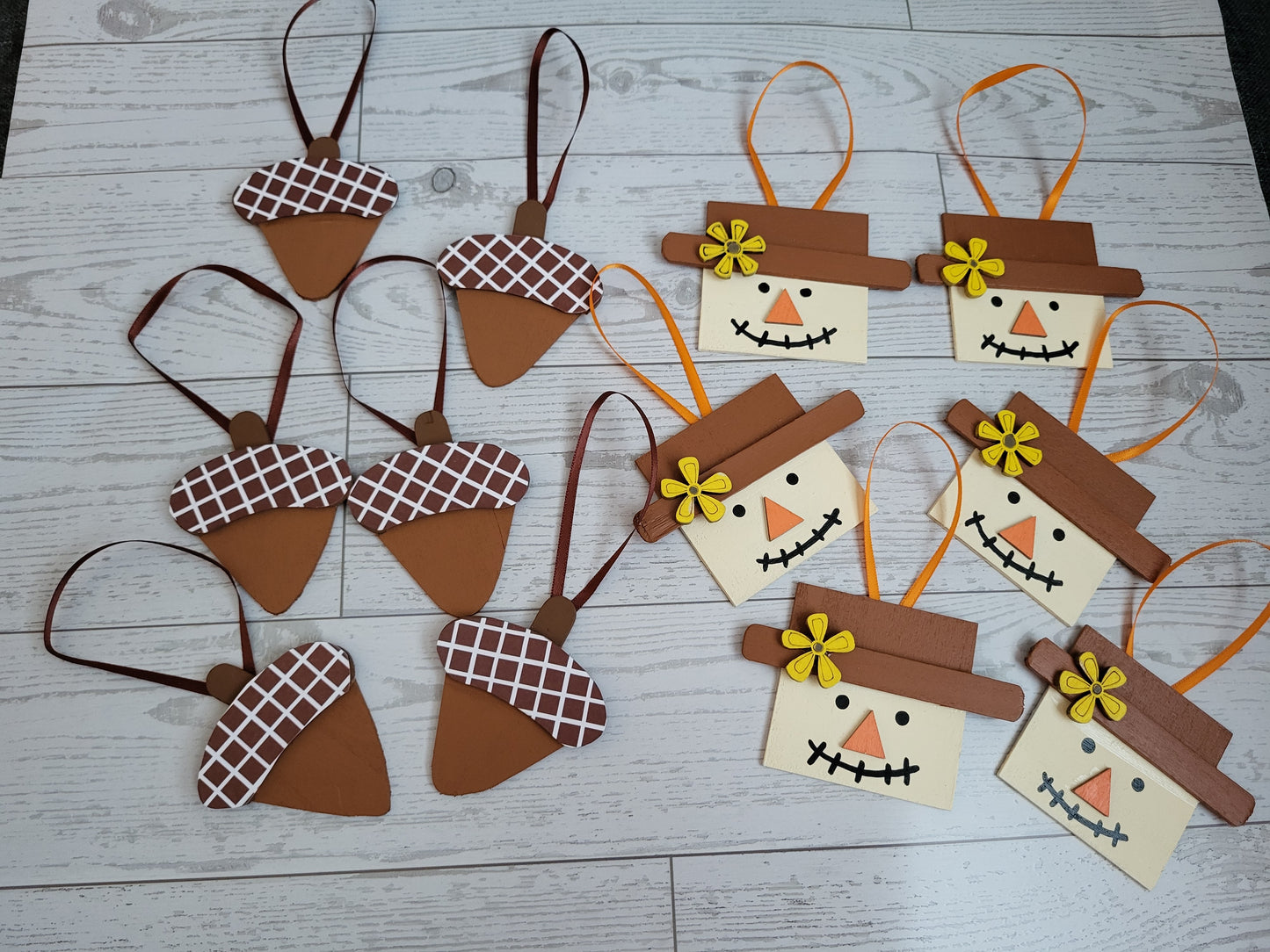 Handmade Fall Ornament Set - 12 handpainted ornaments for seasonal decorating
