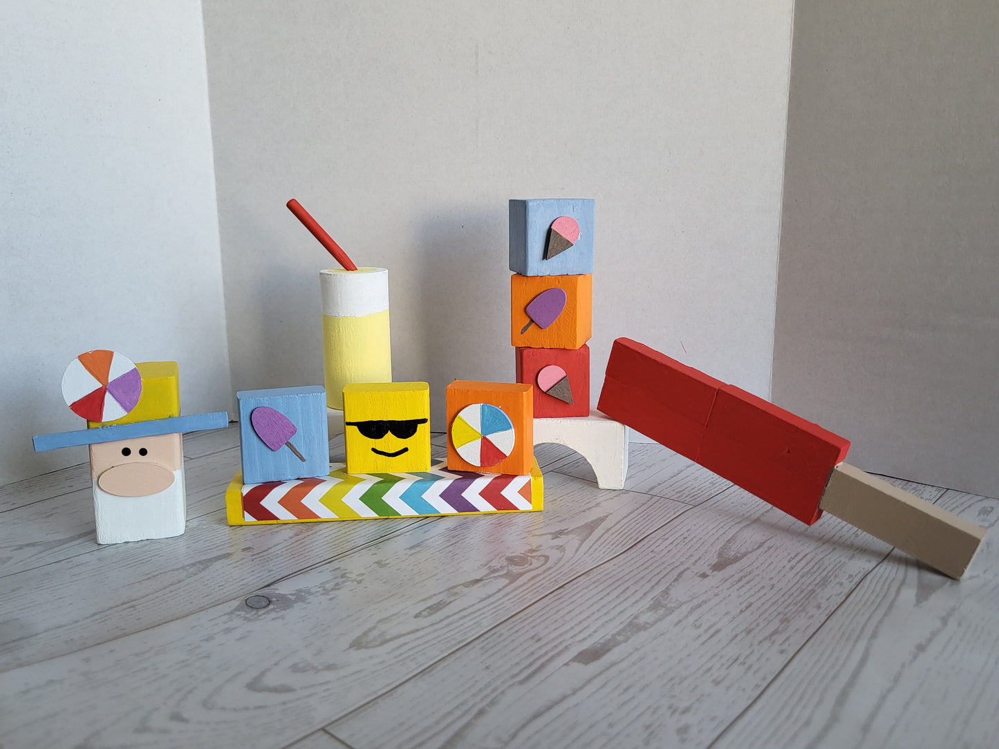 Handmade Summer Shelf Sitters  - Rustic Wooden Décor Collection