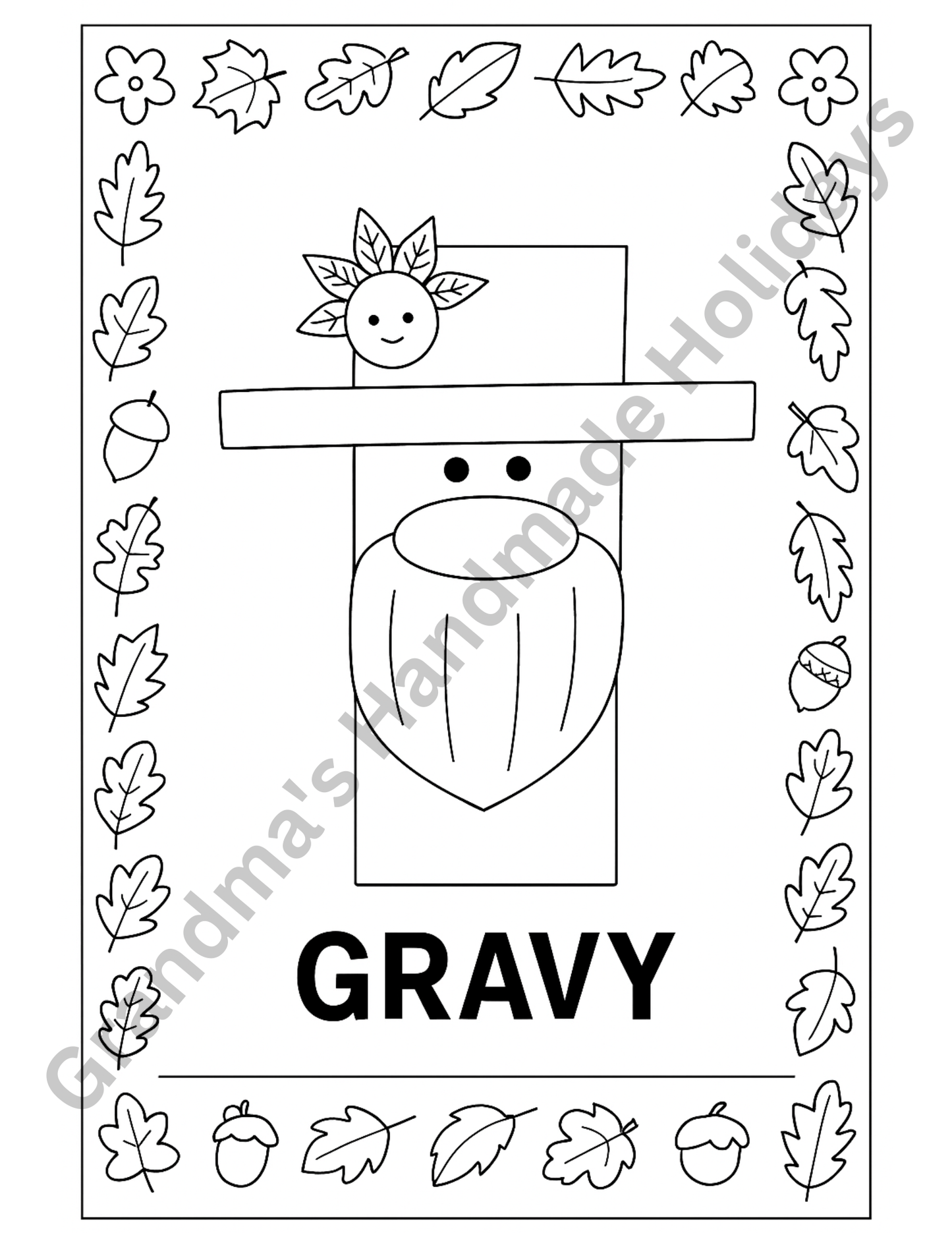 Thanksgiving Coloring Pages  |  5 page digital download