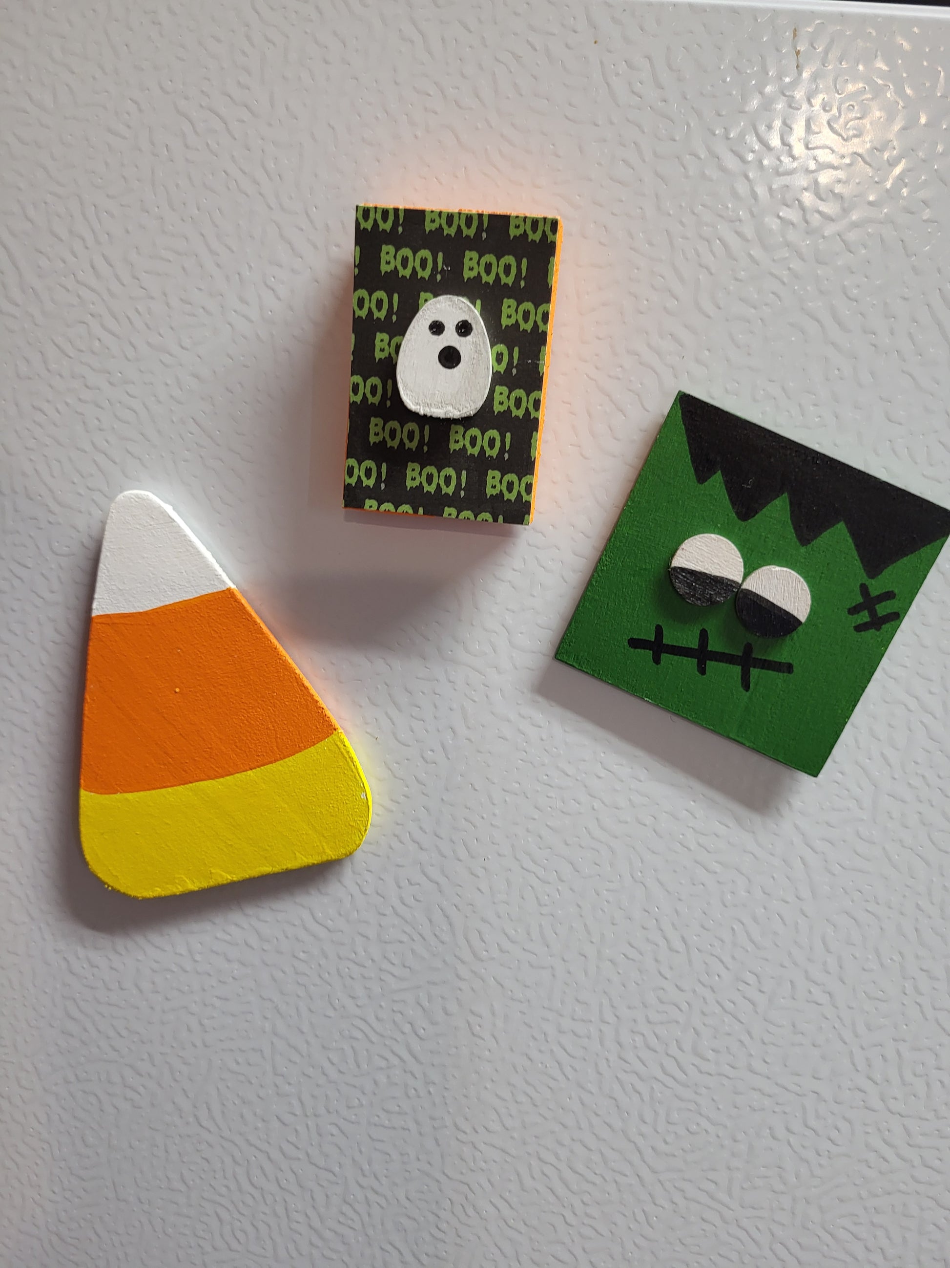 Handmade Wooden Magnets with holiday designs - perfect for fridges, office boards, or any magnetic space