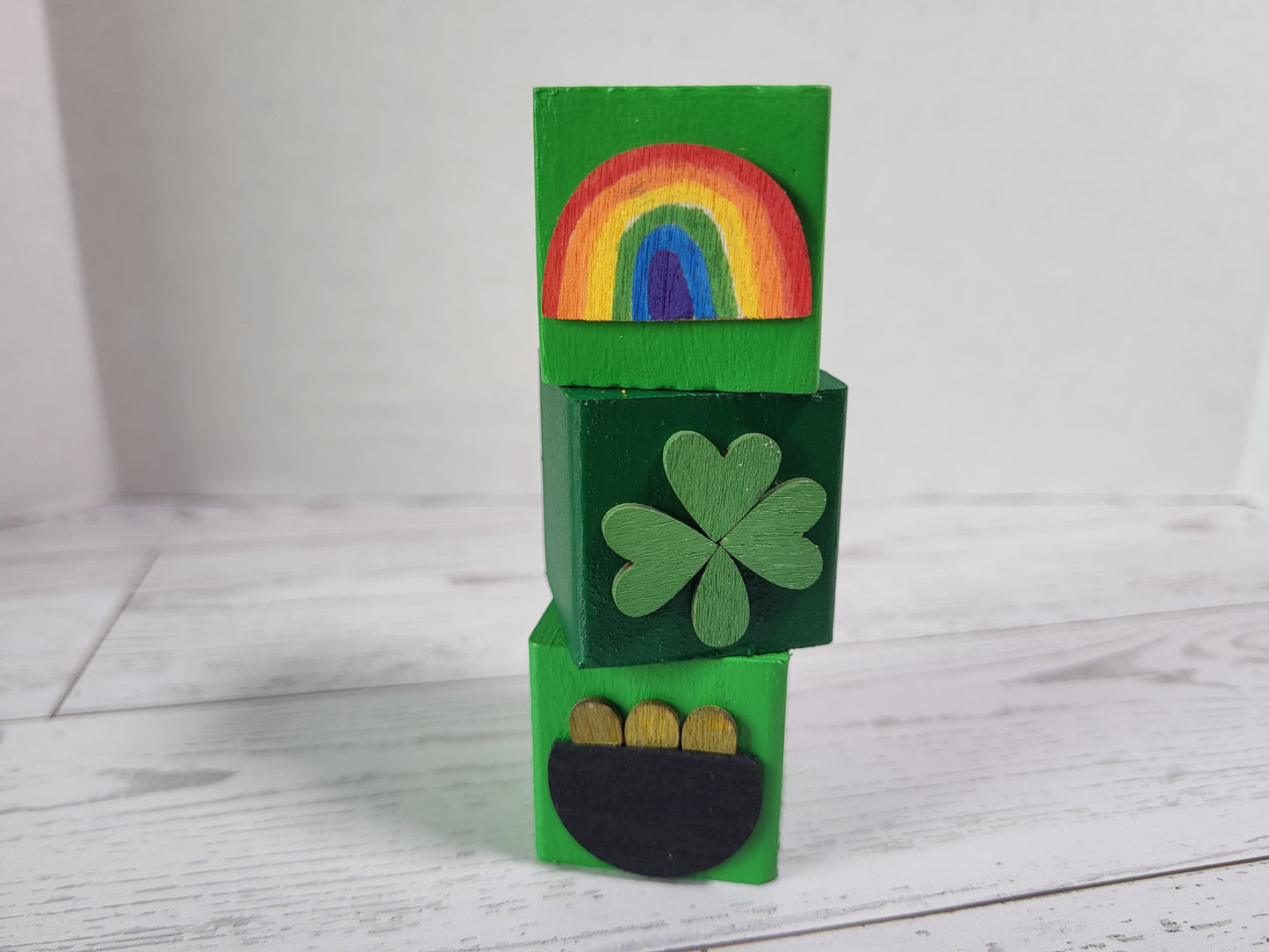 Handmade St. Patrick’s Day Shelf Sitters  - Rustic Wooden Décor Collection