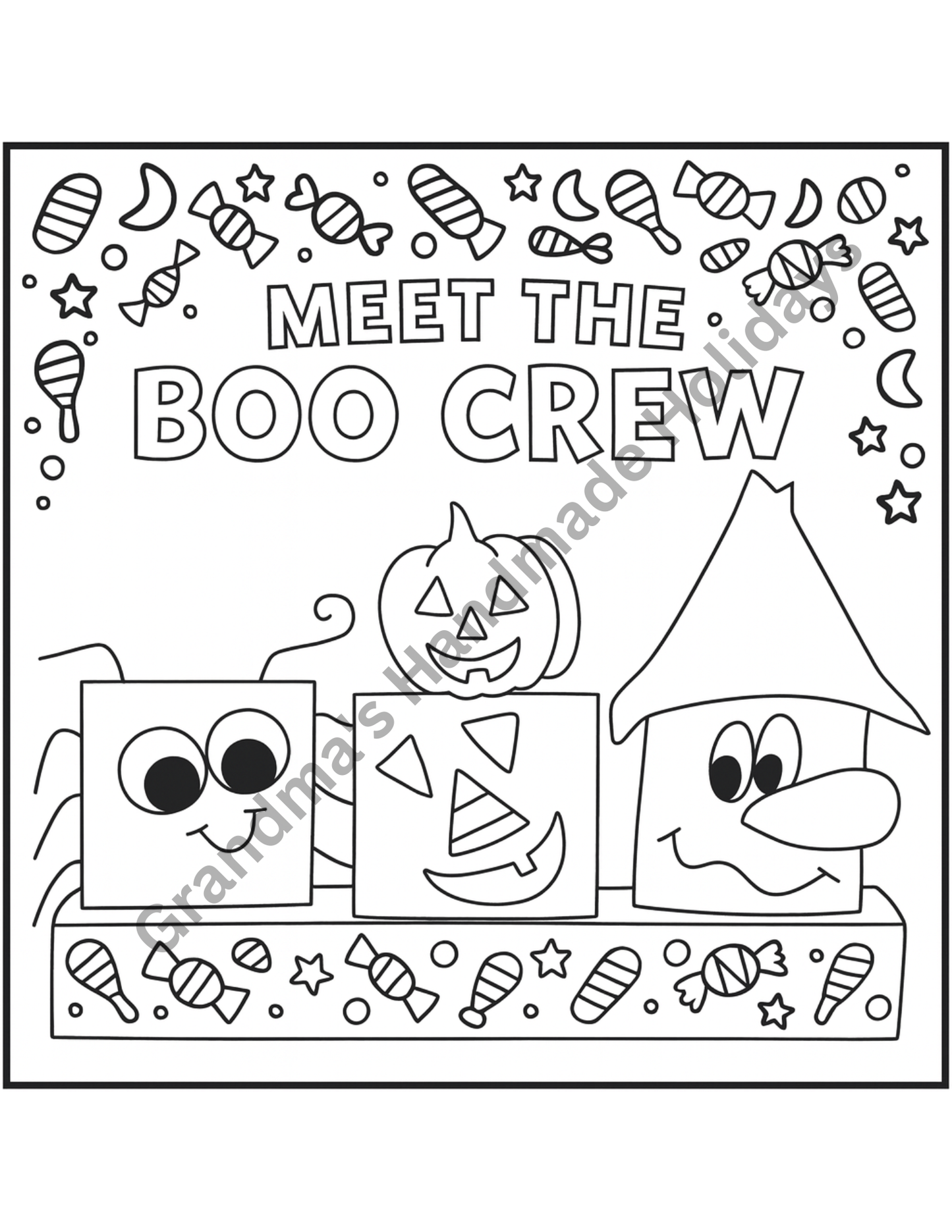 Halloween Coloring Pages - 5 page digital download
