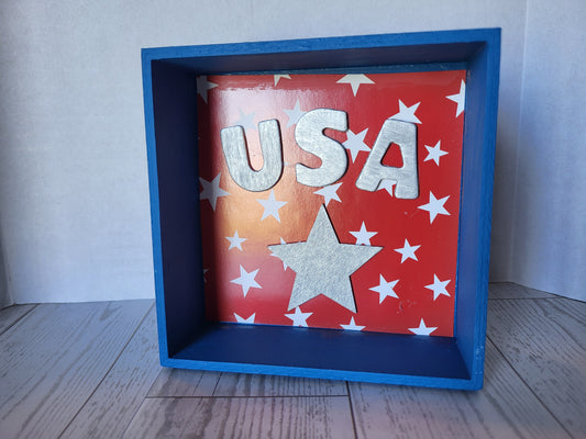 Patriotic Shadow Box | Stars and Stripes